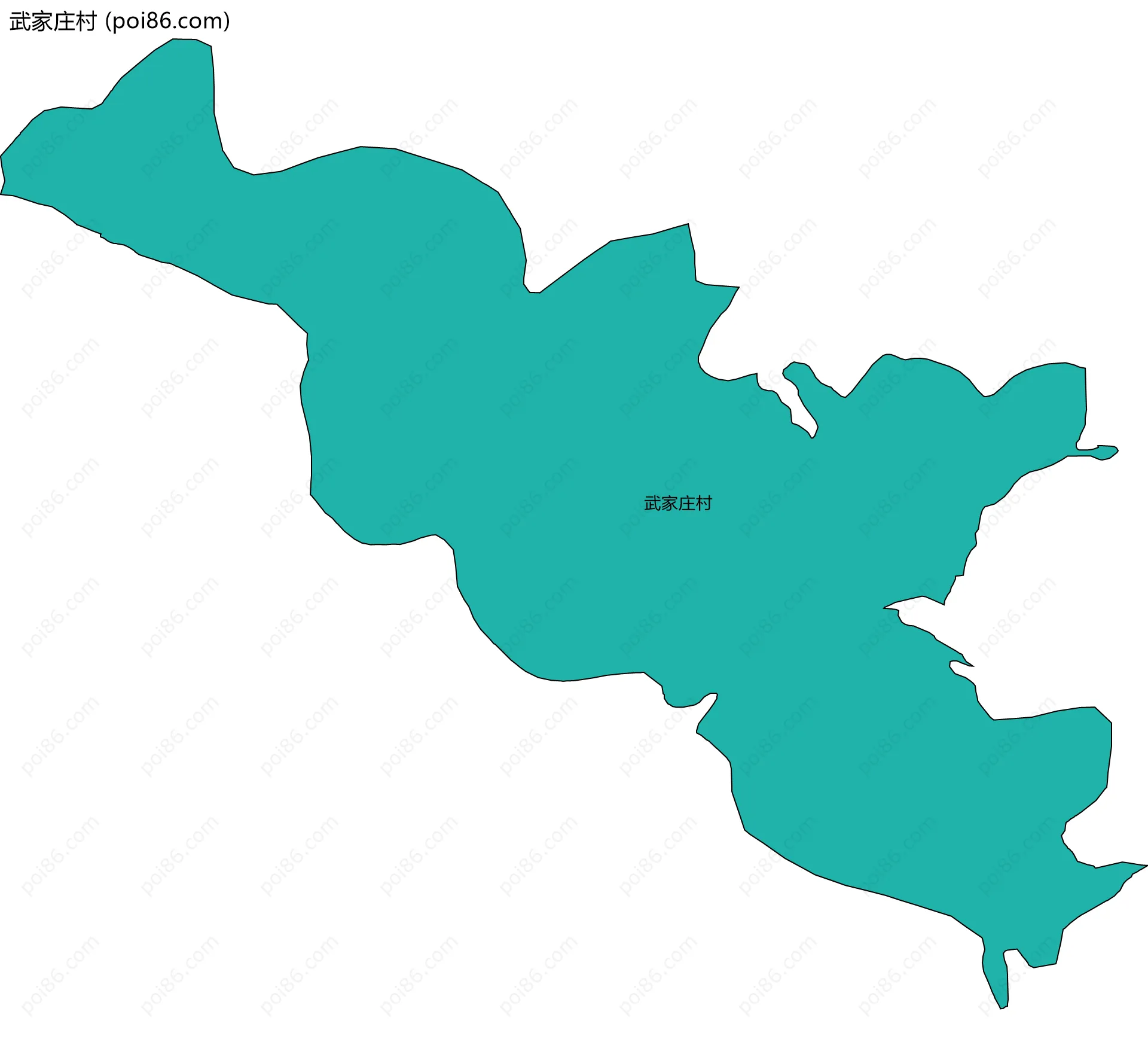 武家庄村边界地图