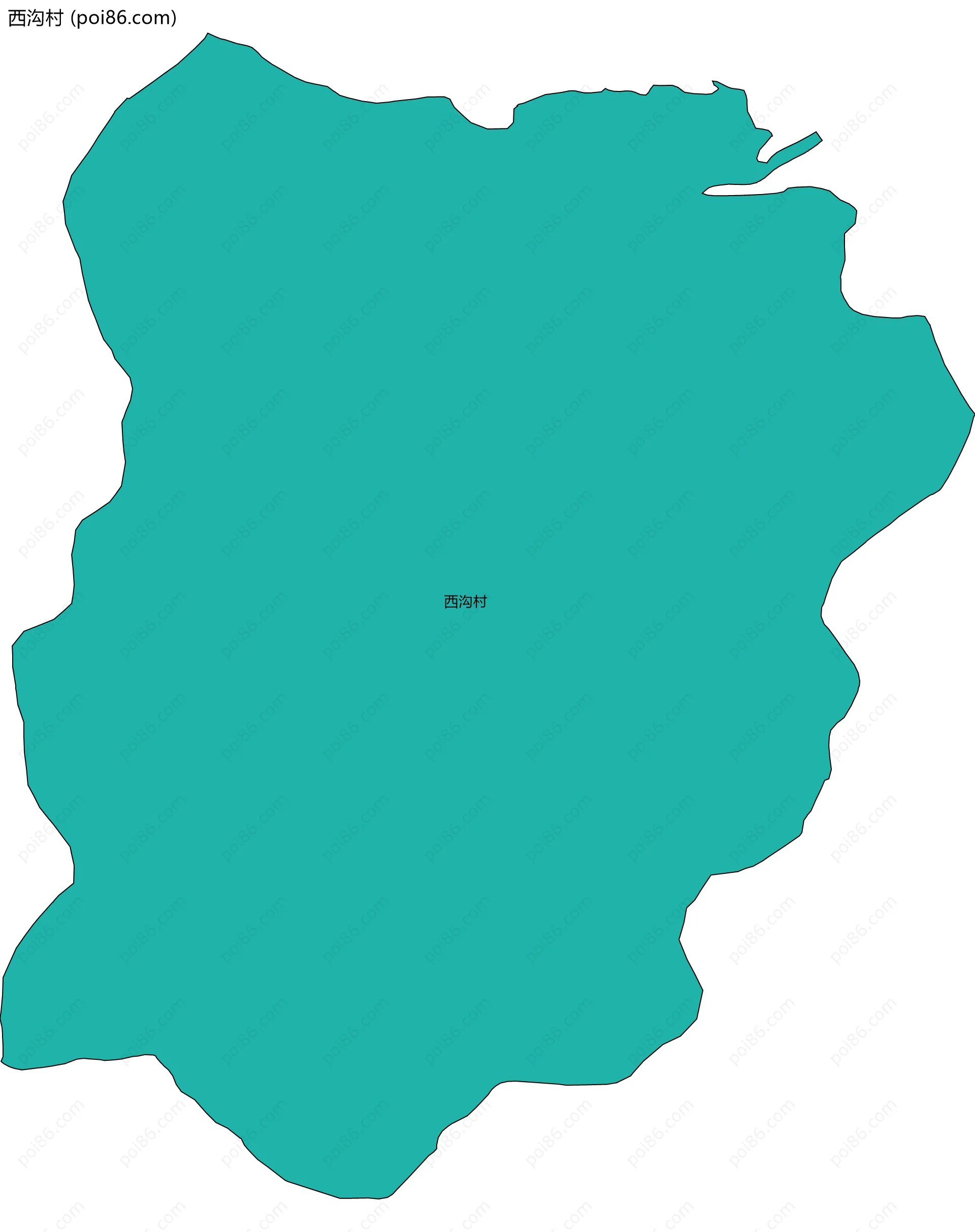 西沟村边界地图