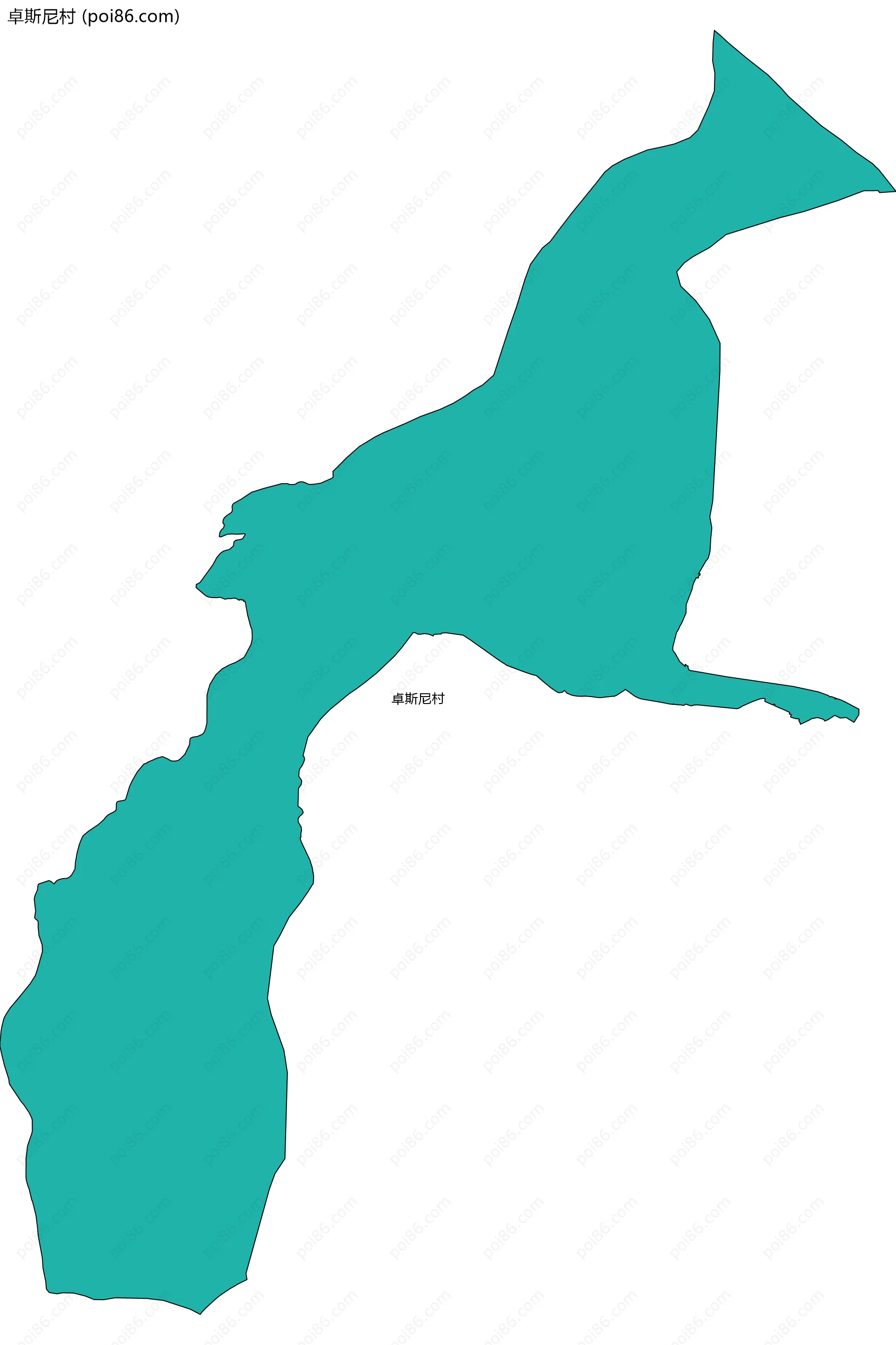 卓斯尼村边界地图