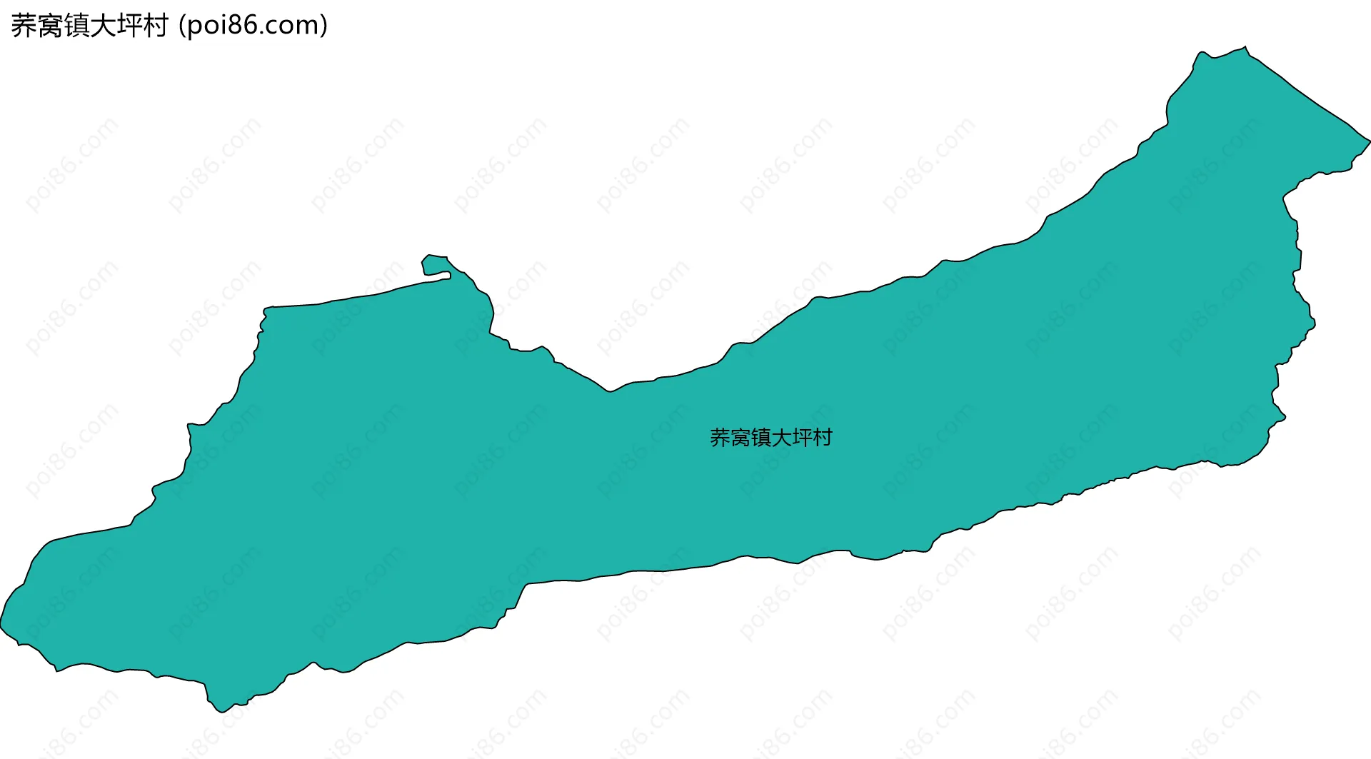 荞窝镇大坪村边界地图