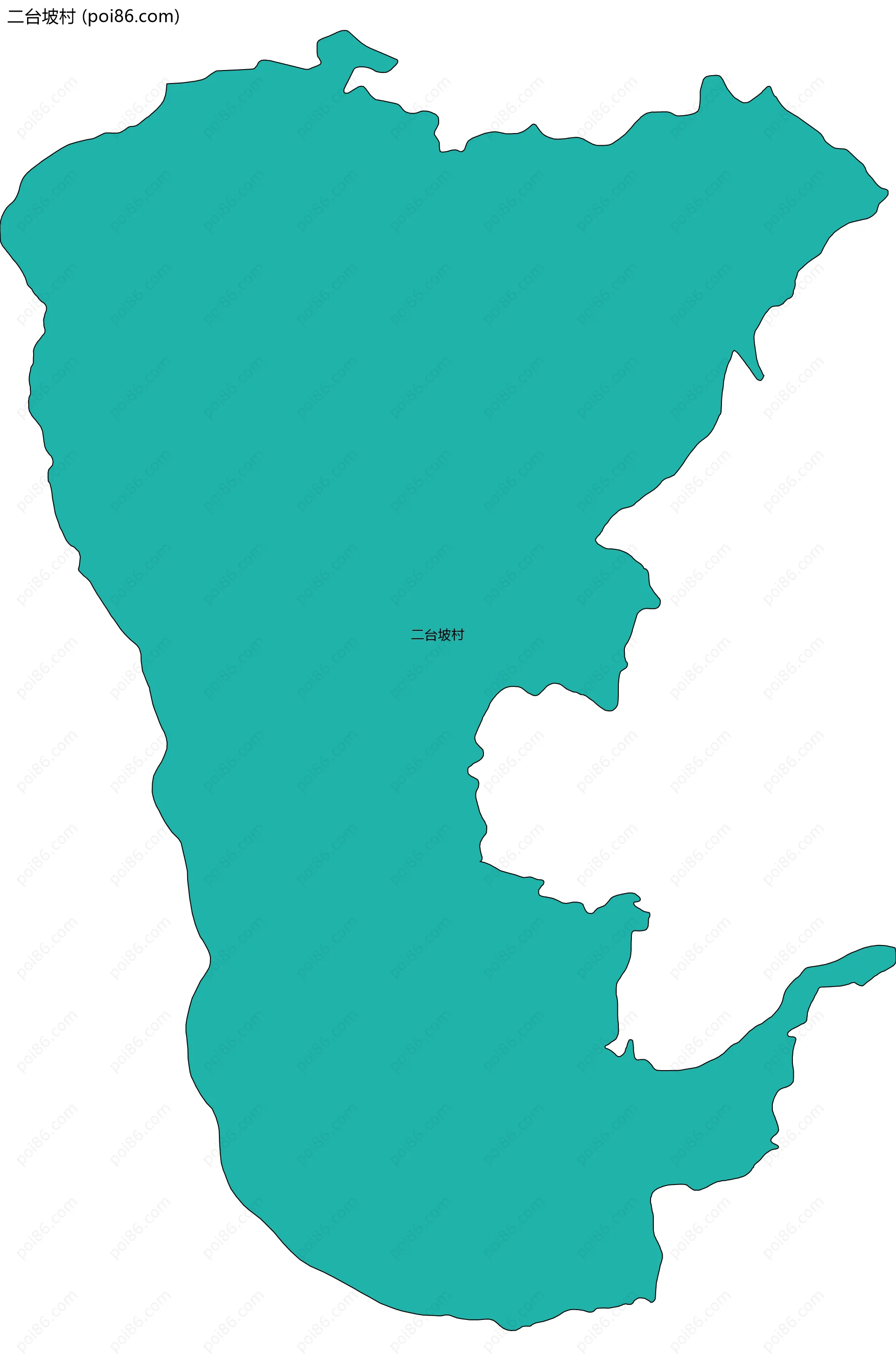 二台坡村边界地图