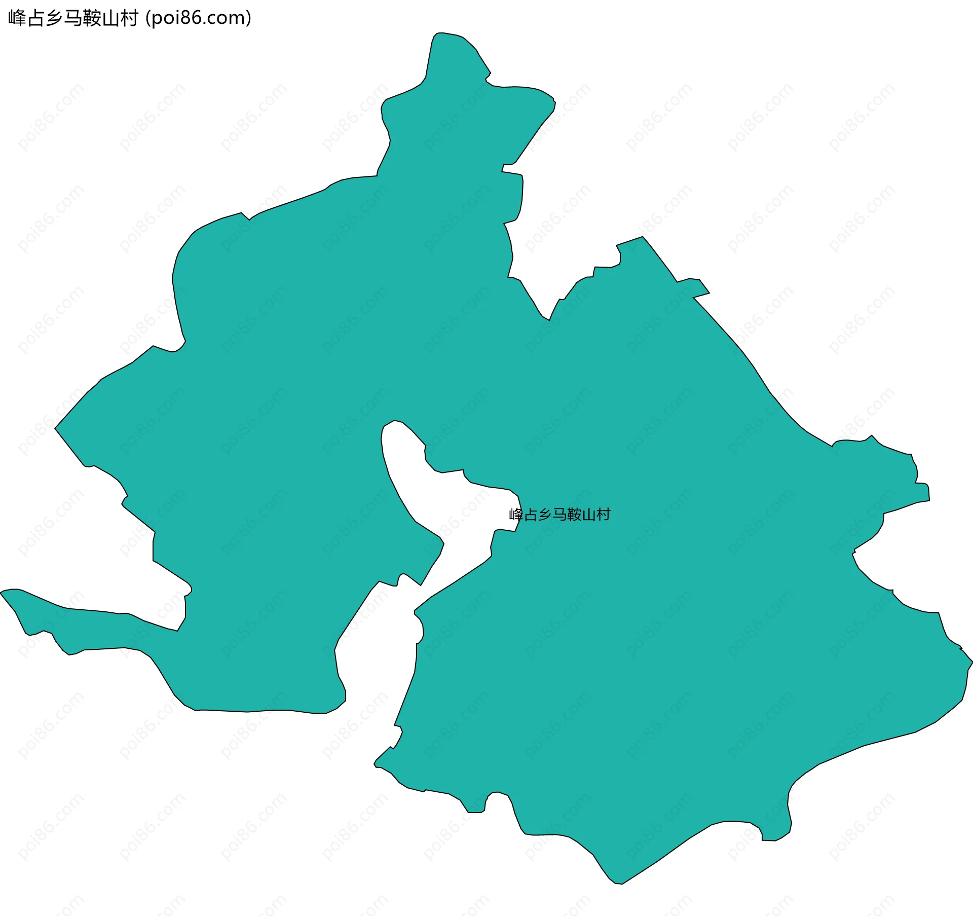 峰占乡马鞍山村边界地图