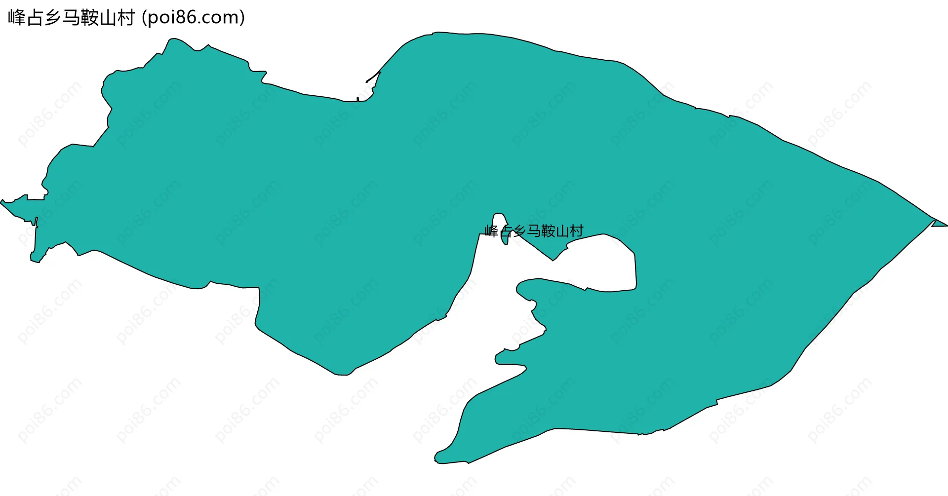 峰占乡马鞍山村边界地图