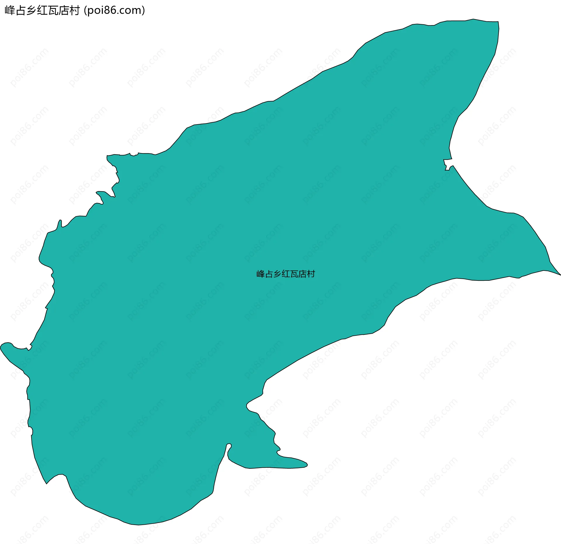 峰占乡红瓦店村边界地图