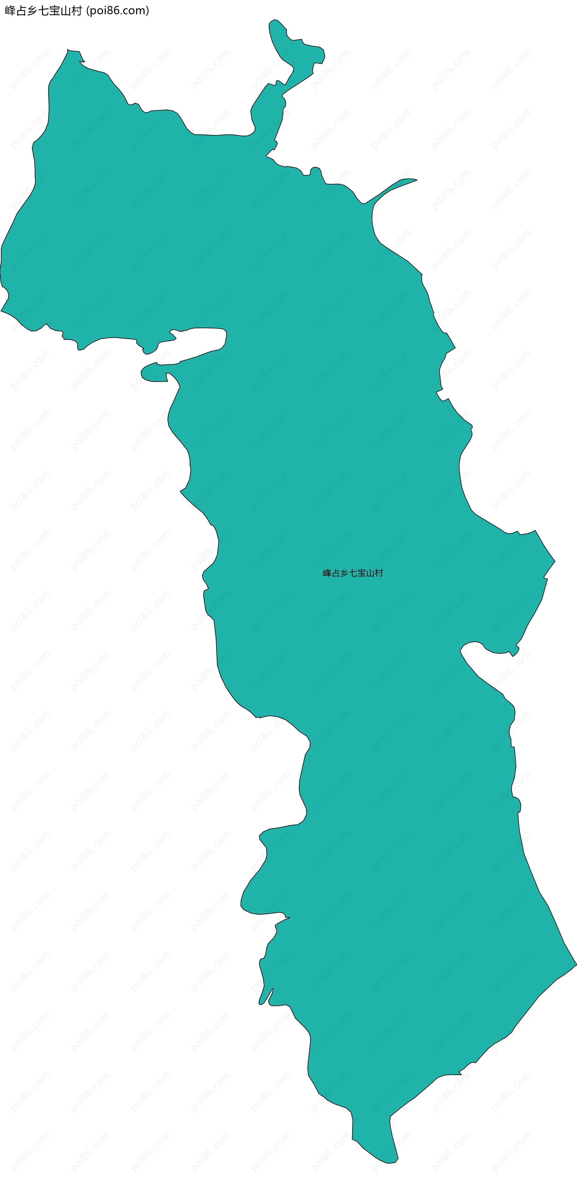 峰占乡七宝山村边界地图