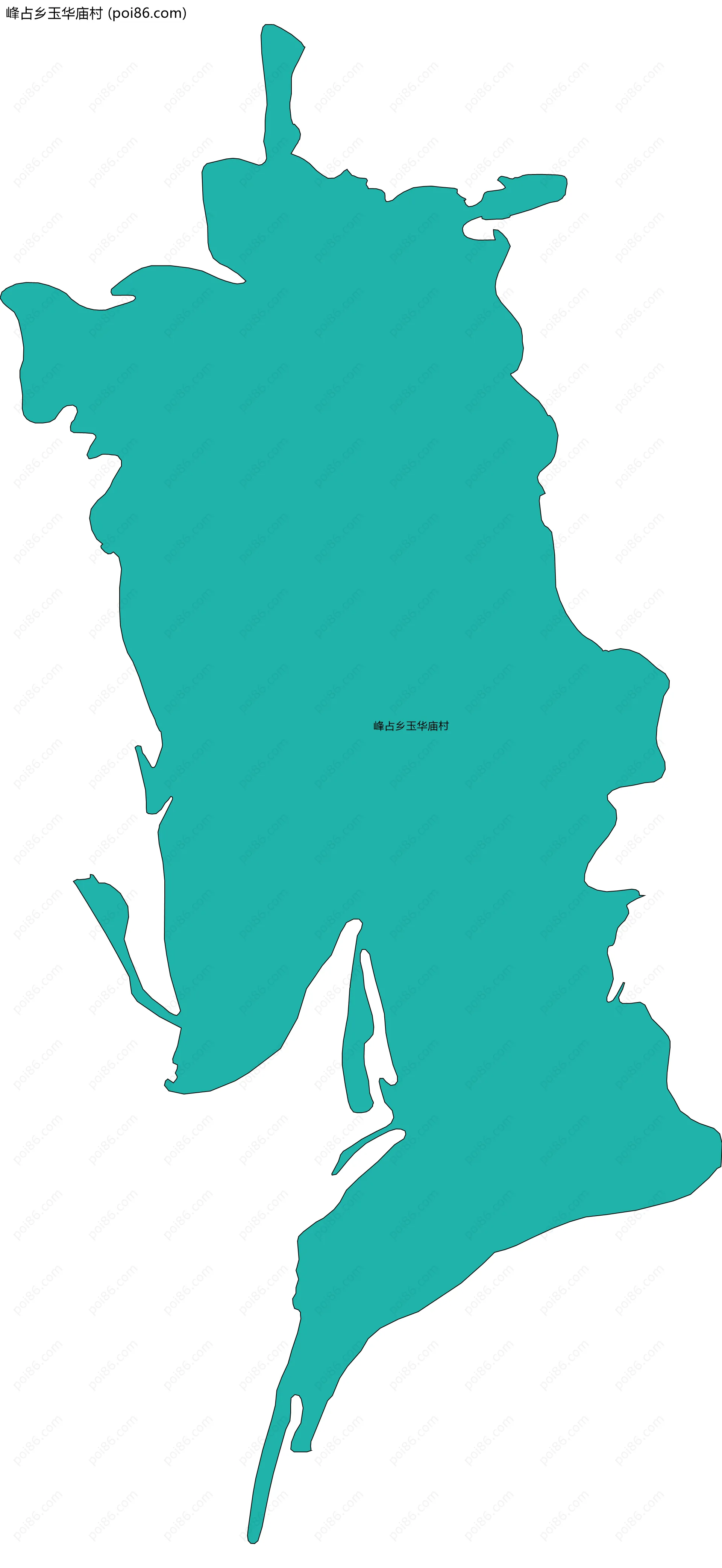 峰占乡玉华庙村边界地图
