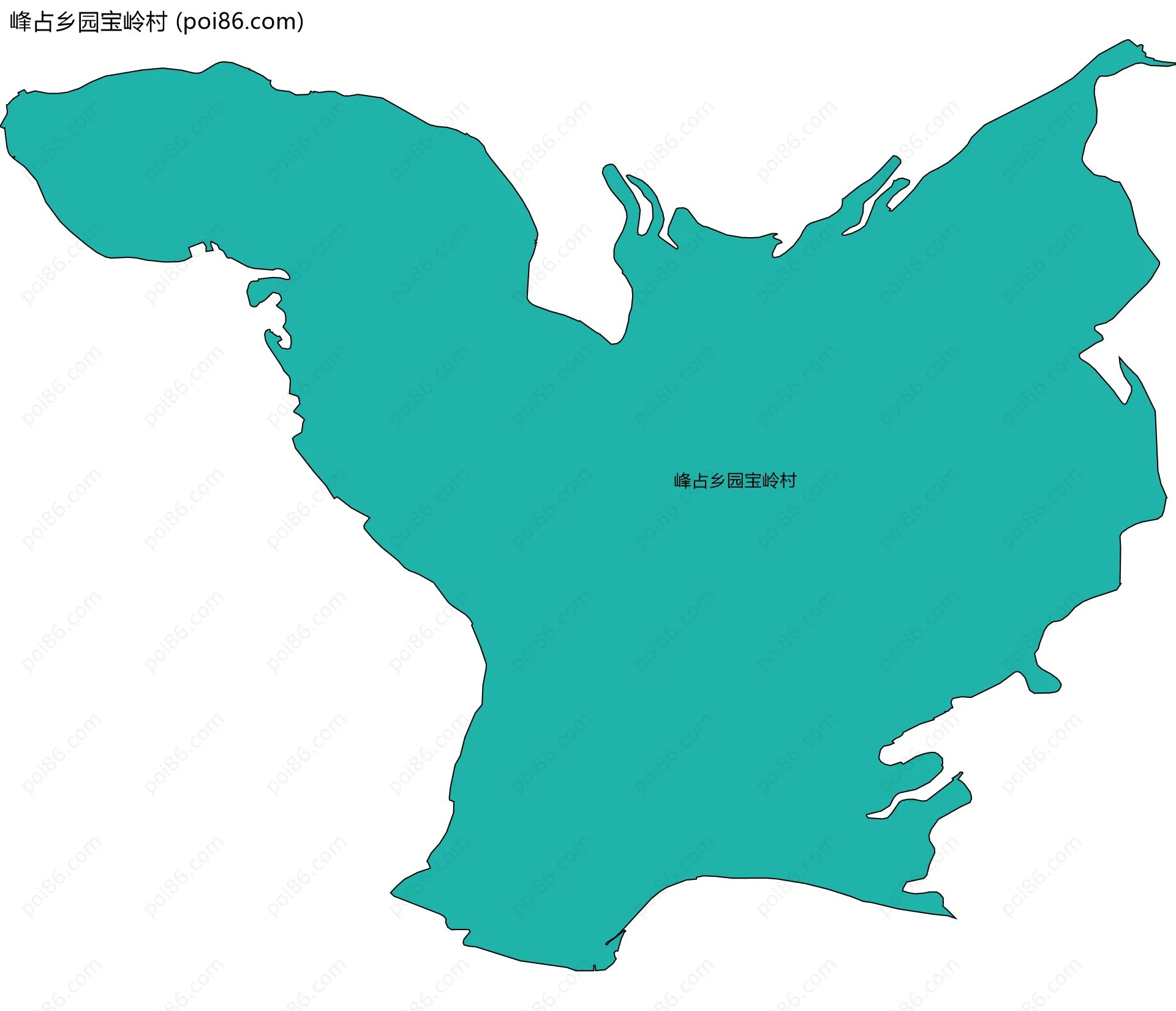 峰占乡园宝岭村边界地图