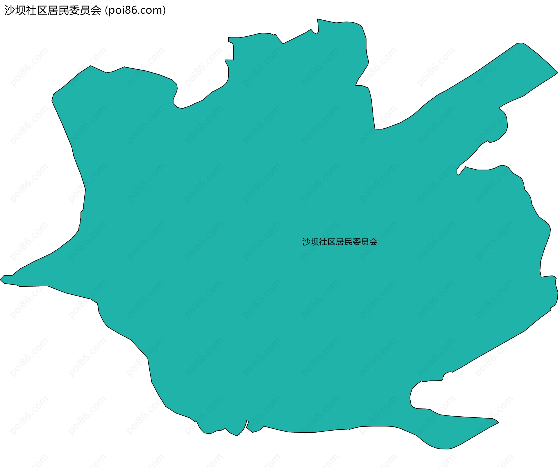 沙坝社区居民委员会边界地图