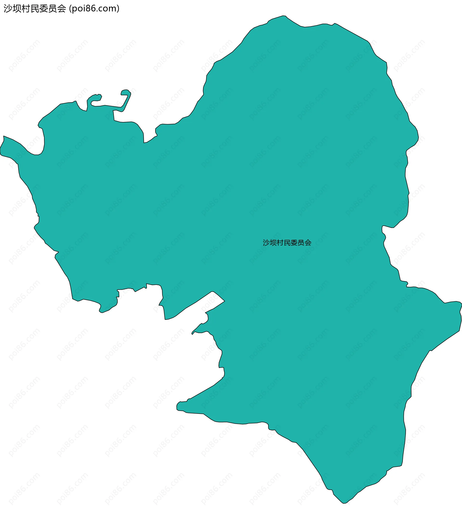 沙坝村民委员会边界地图