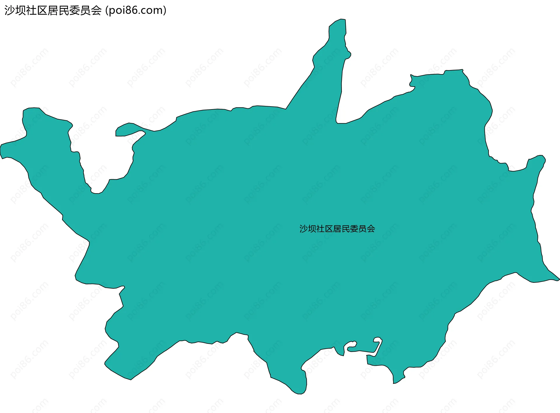 沙坝社区居民委员会边界地图