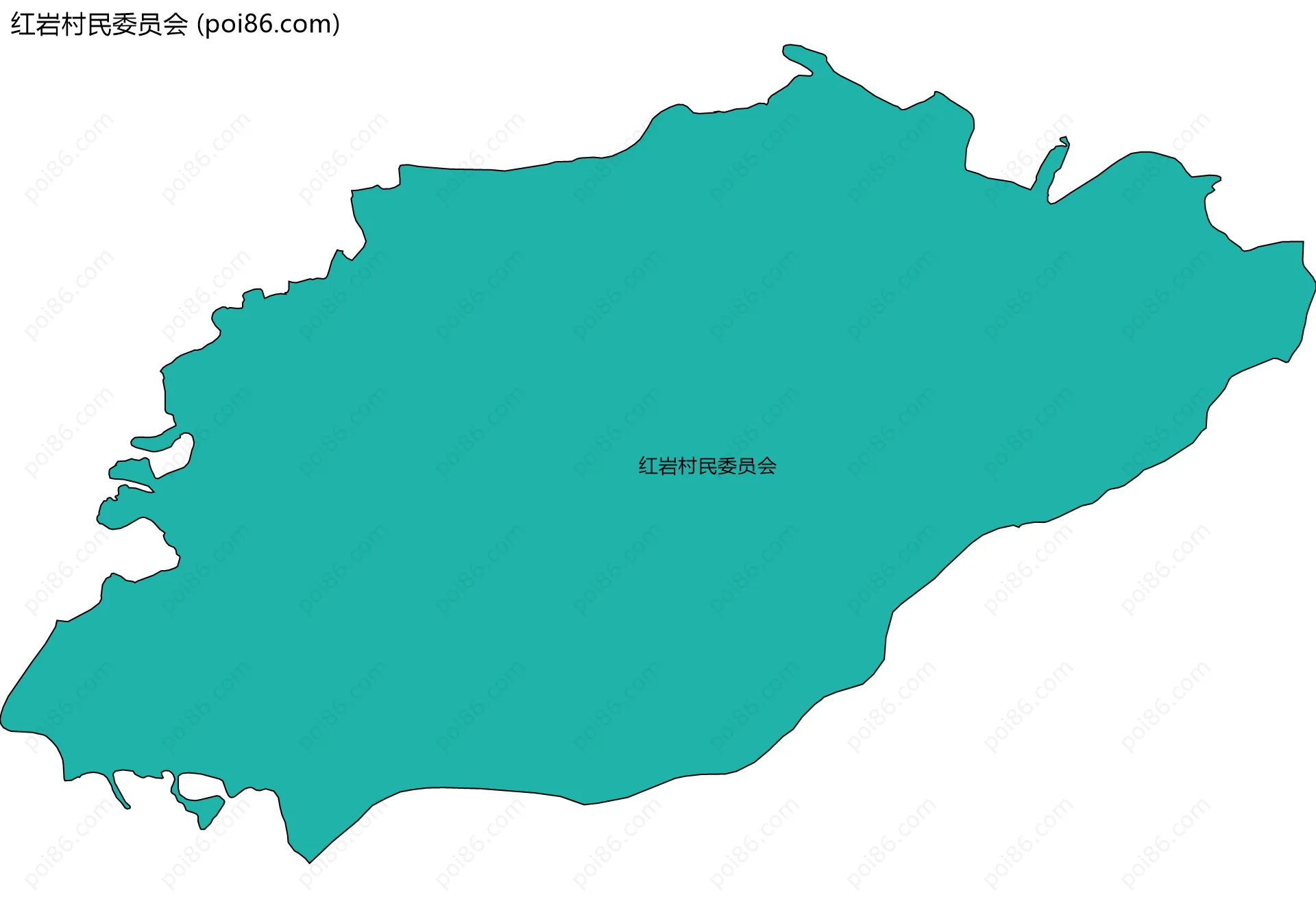 红岩村民委员会边界地图