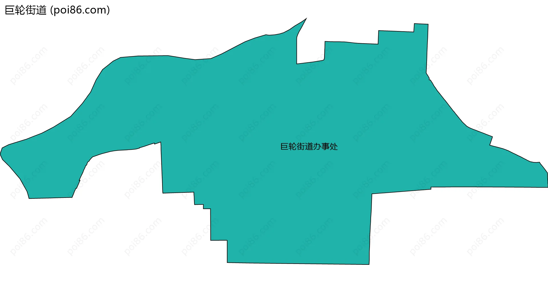 巨轮街道边界地图(五级行政区划)