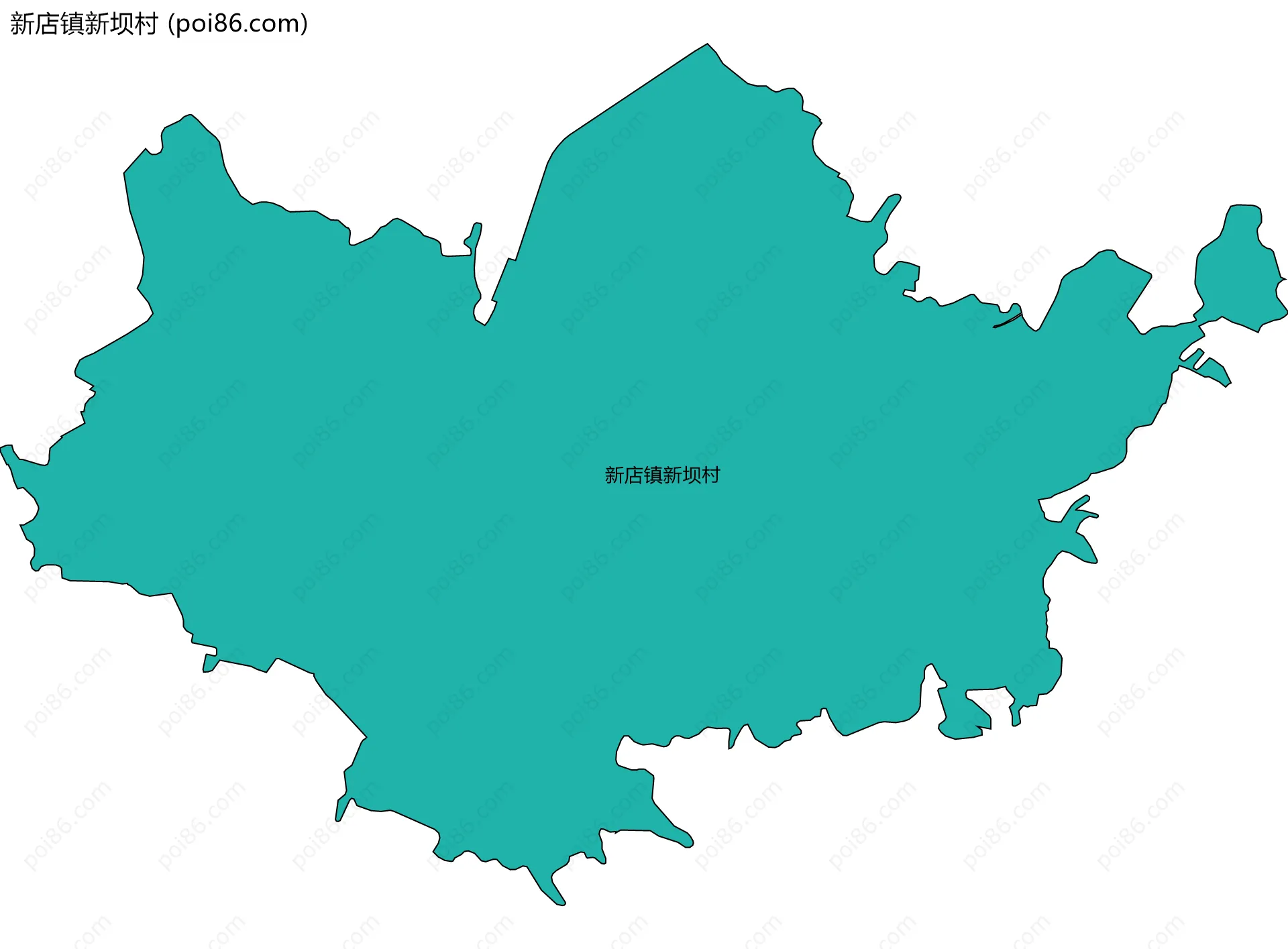 新店镇新坝村边界地图