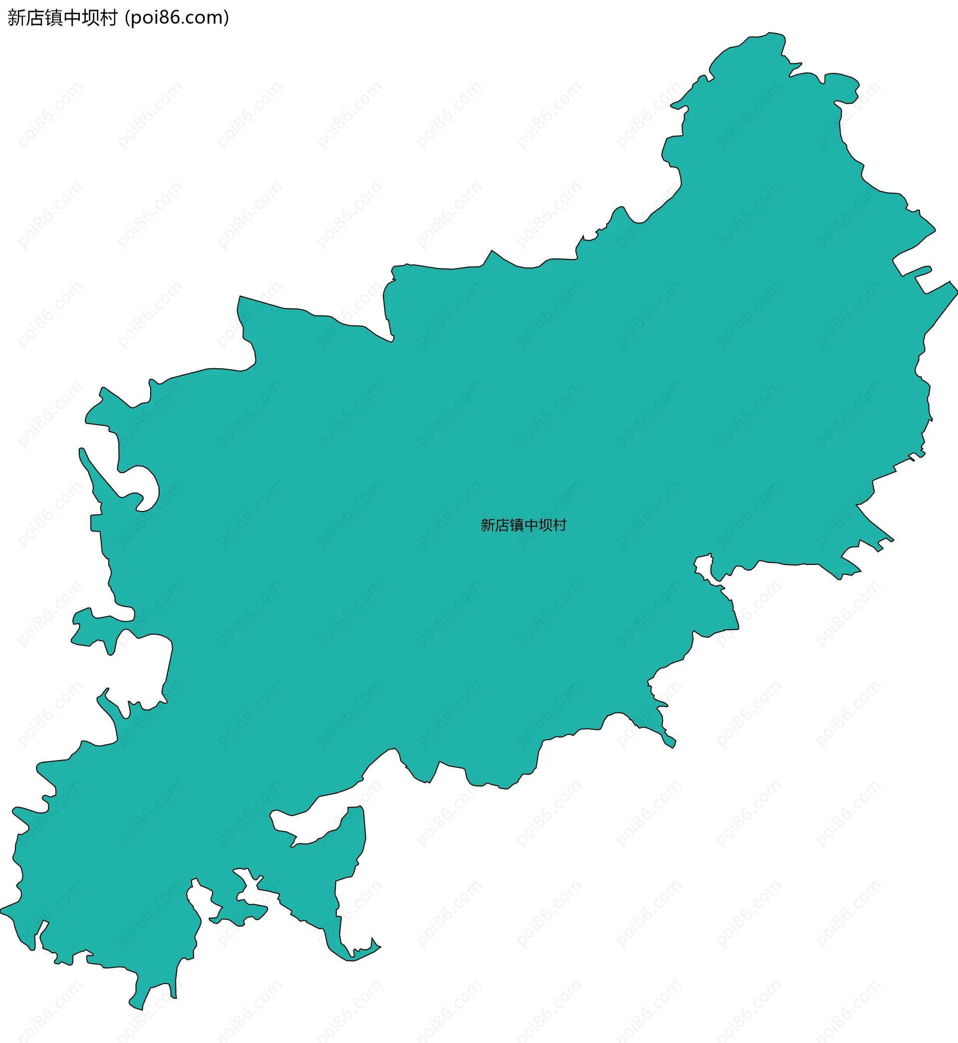 新店镇中坝村边界地图