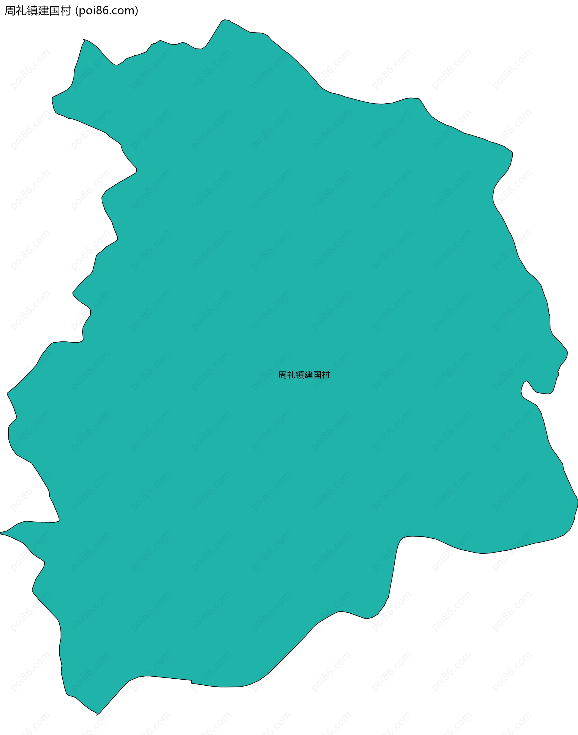 周礼镇建国村边界地图