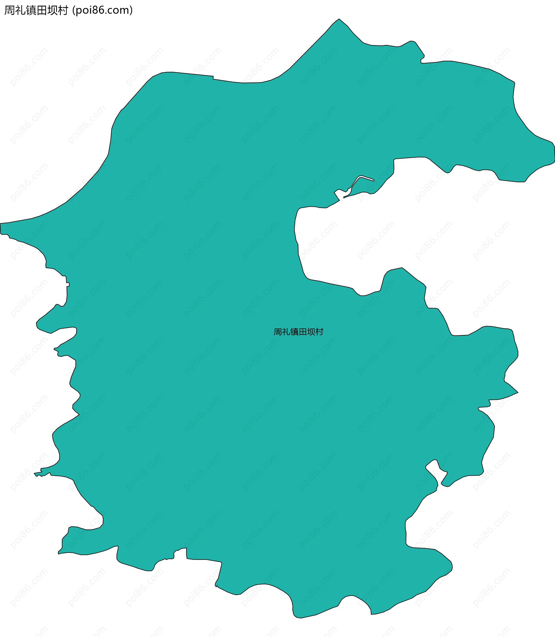 周礼镇田坝村边界地图