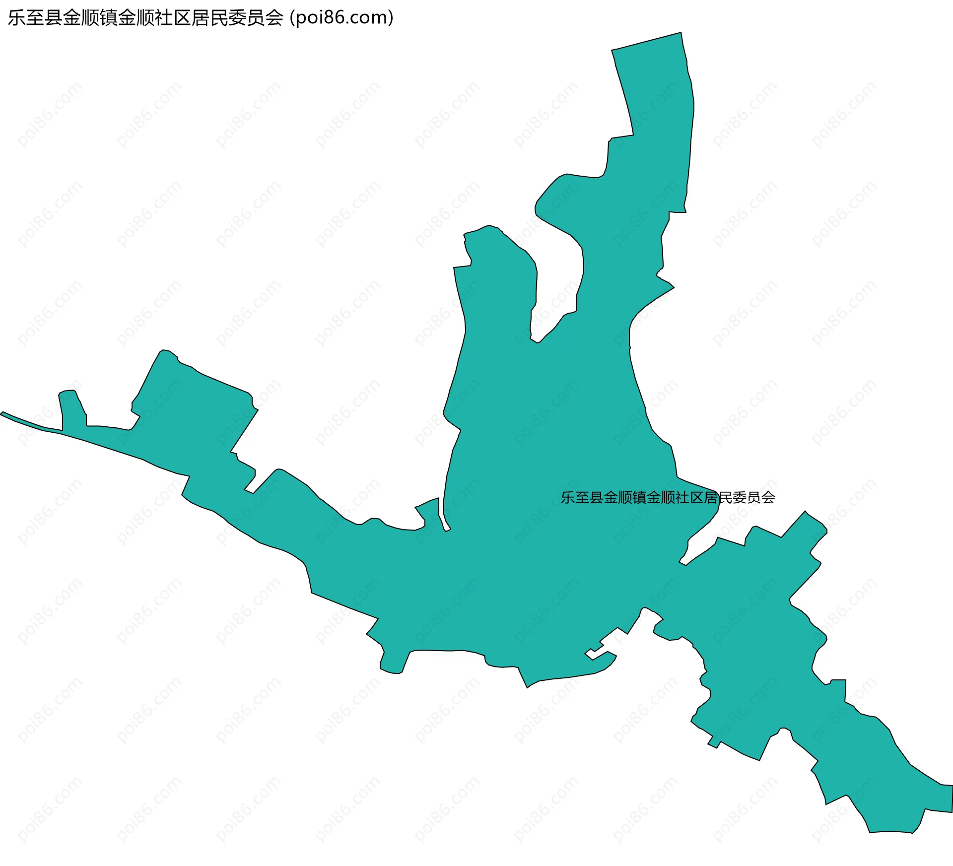 乐至县金顺镇金顺社区居民委员会边界地图