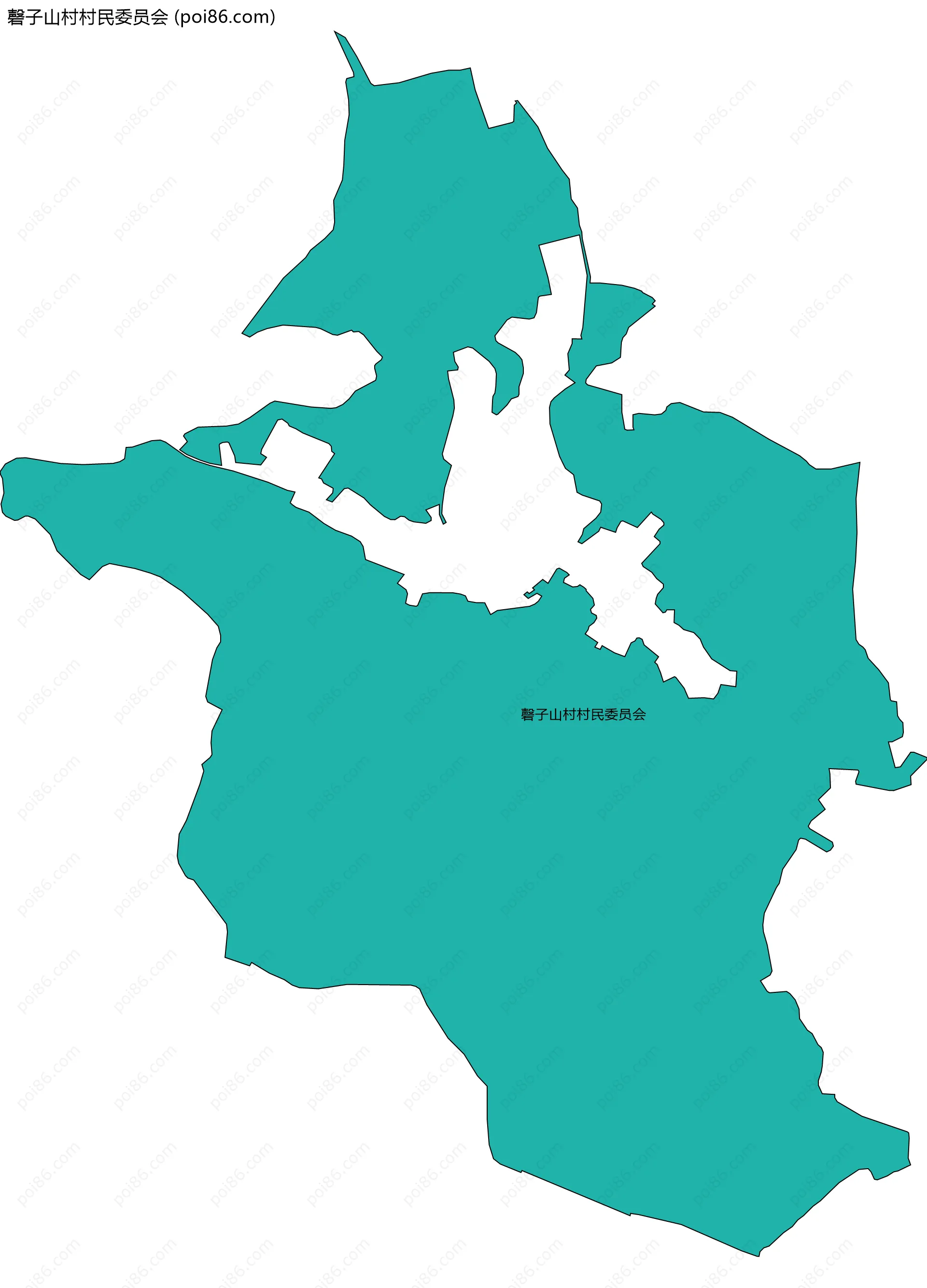 磬子山村村民委员会边界地图