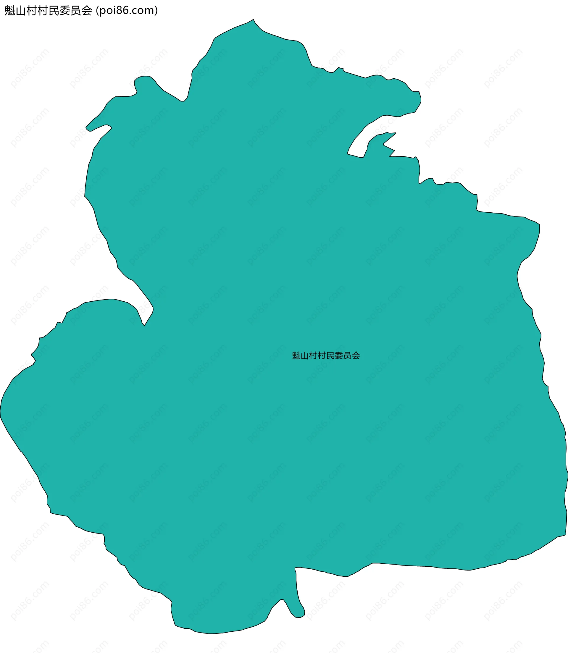 魁山村村民委员会边界地图