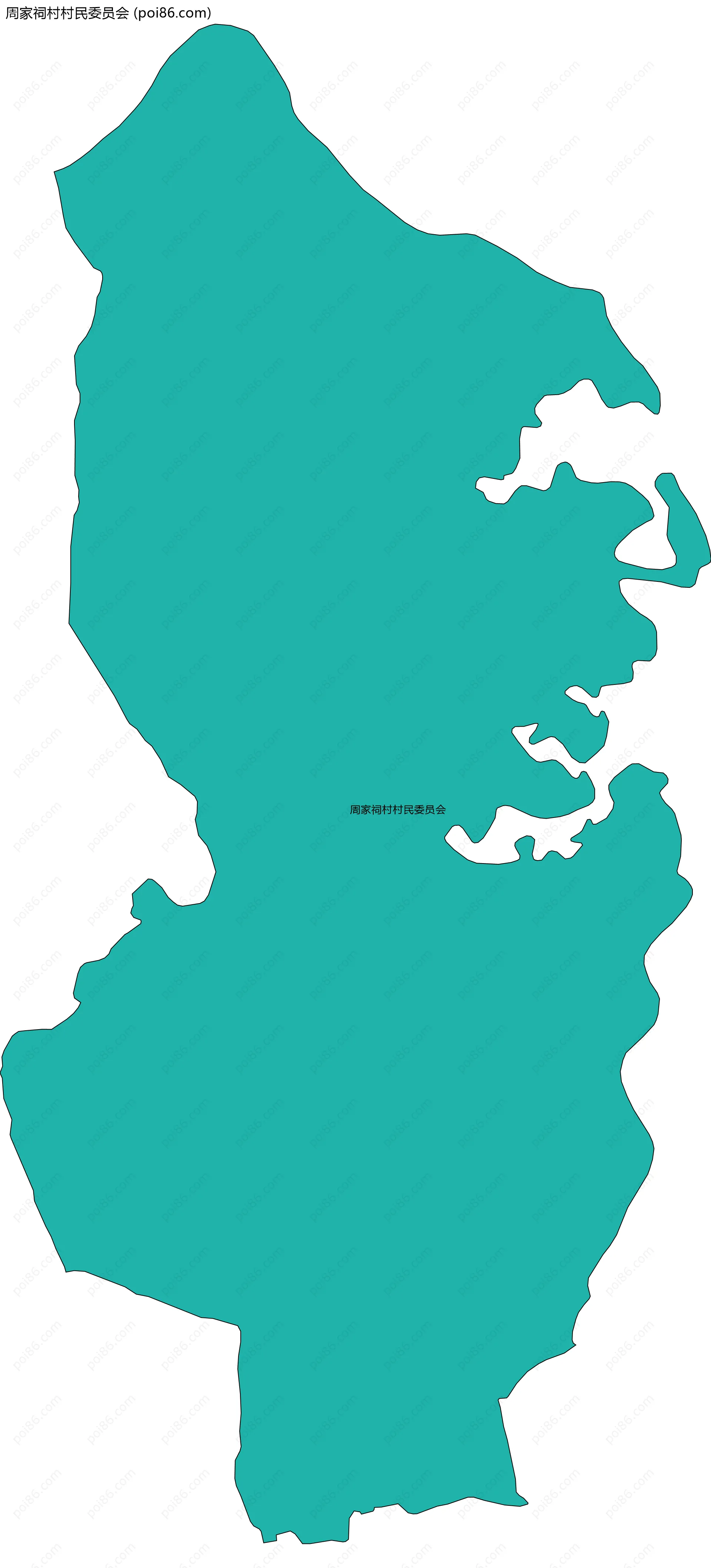 周家祠村村民委员会边界地图