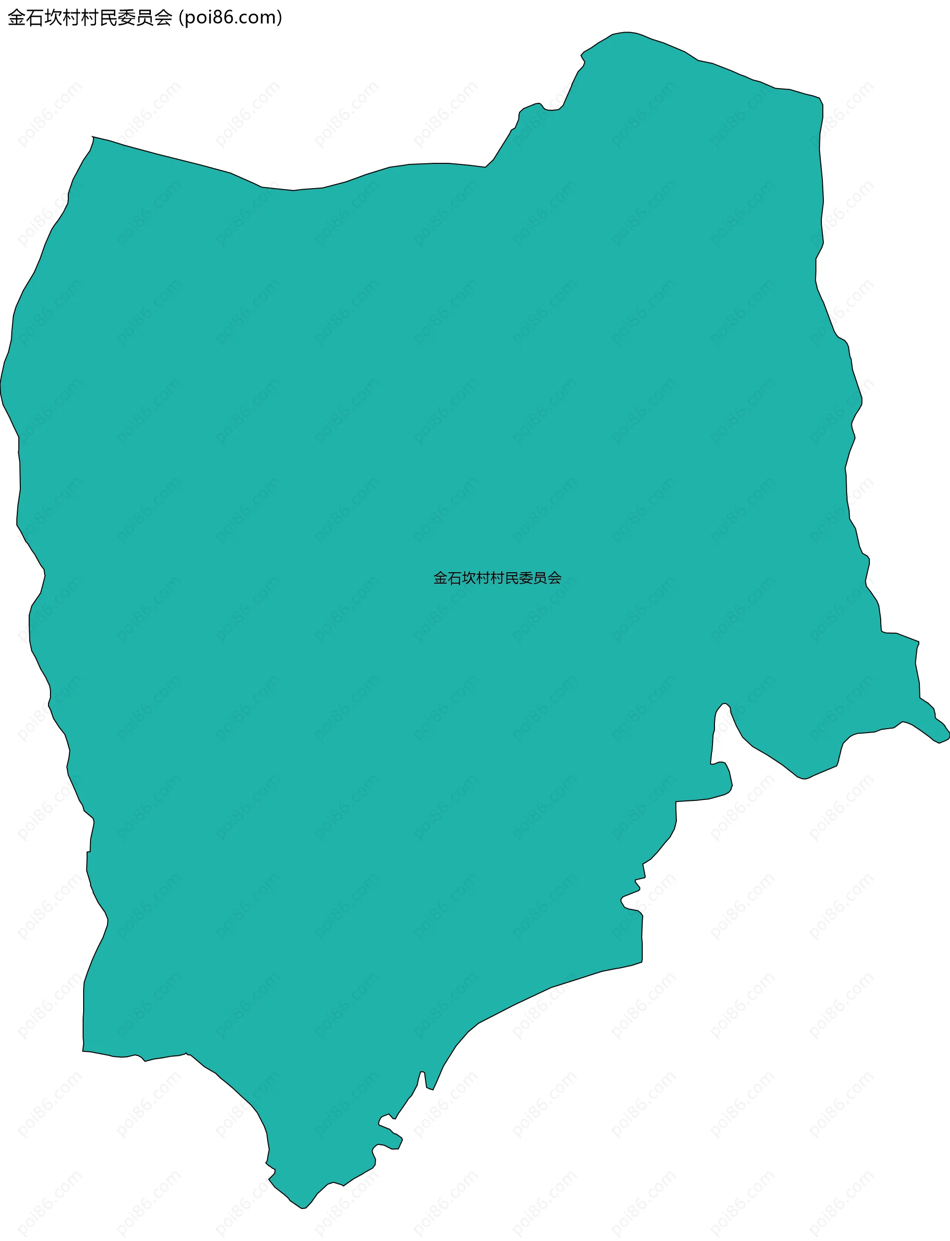 金石坎村村民委员会边界地图