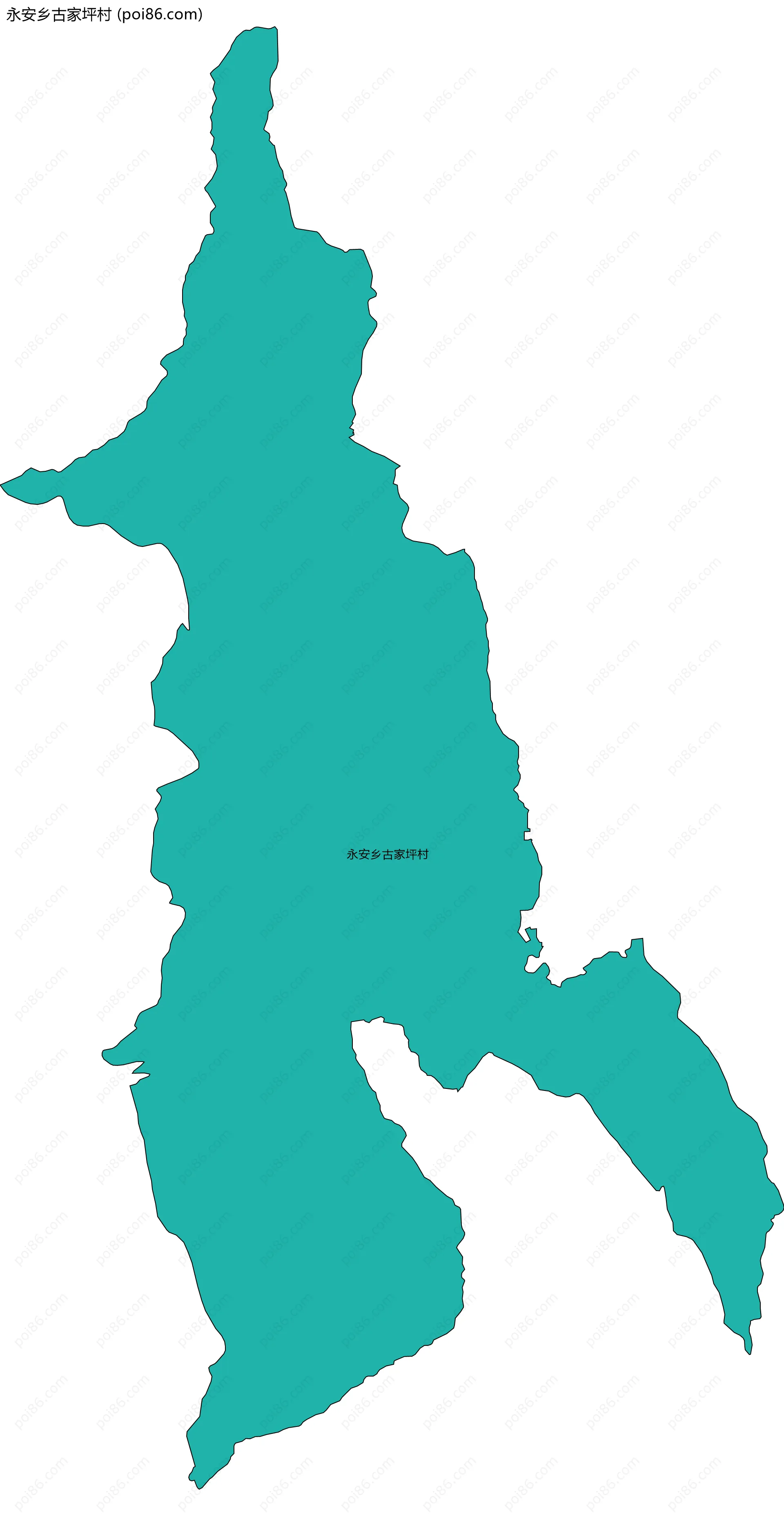 永安乡古家坪村边界地图