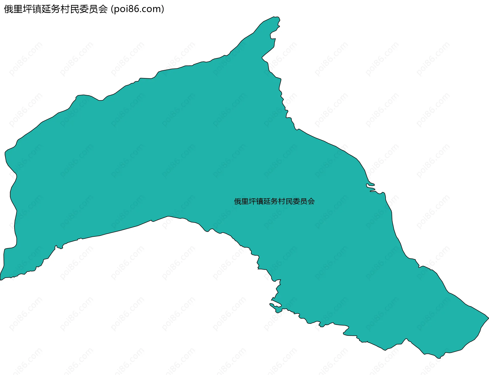 俄里坪镇延务村民委员会边界地图