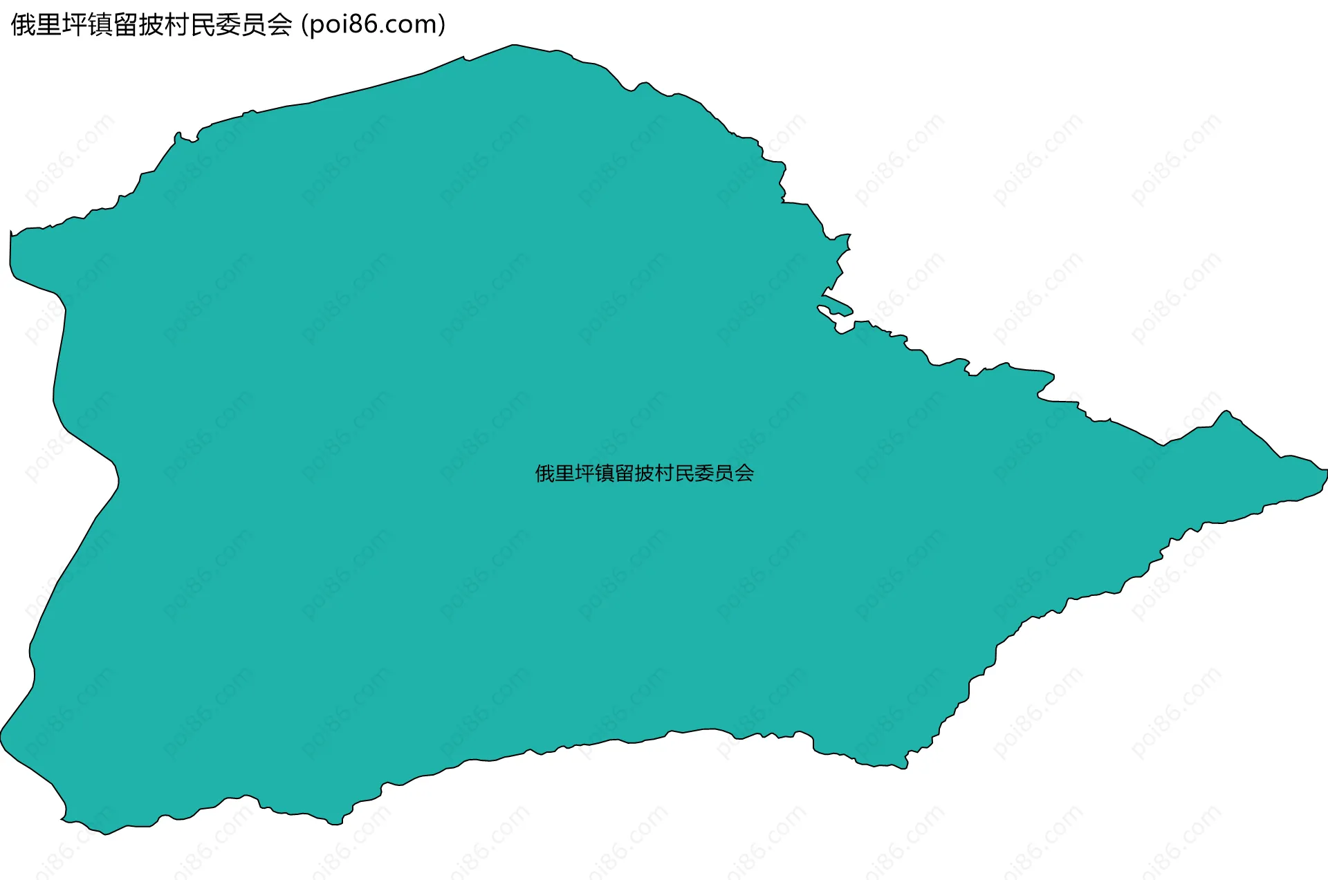 俄里坪镇留披村民委员会边界地图