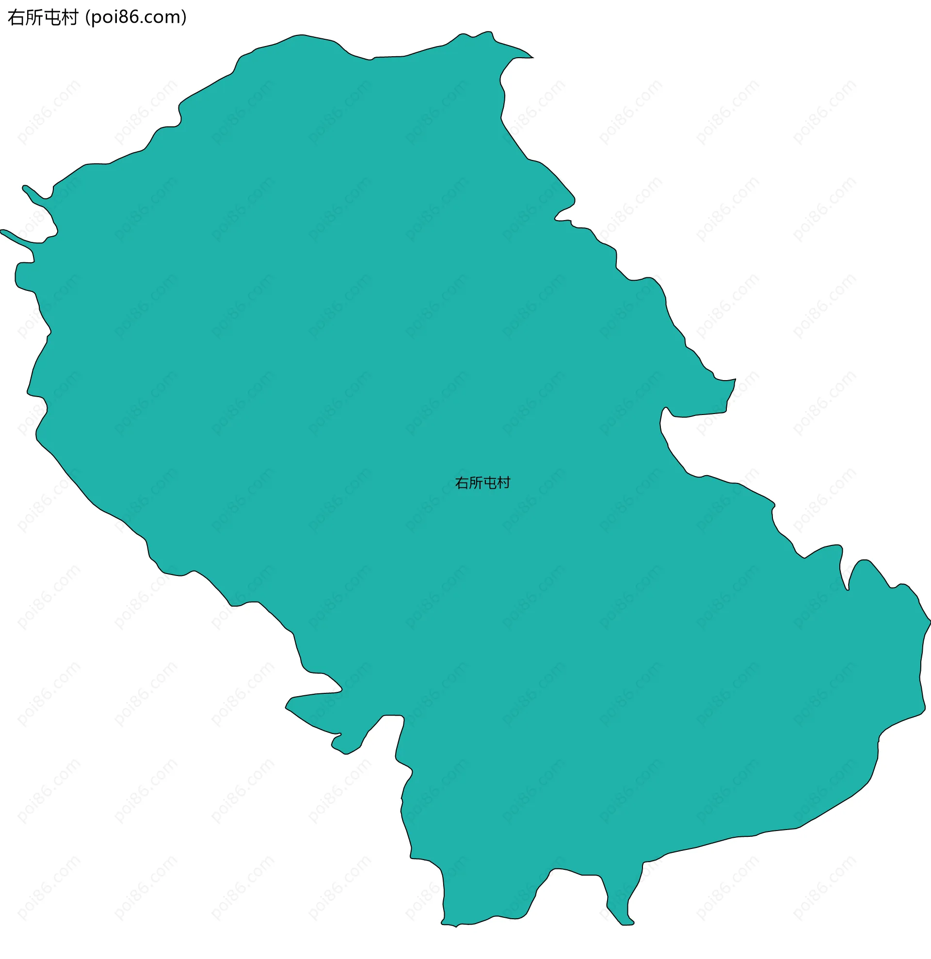 右所屯村边界地图