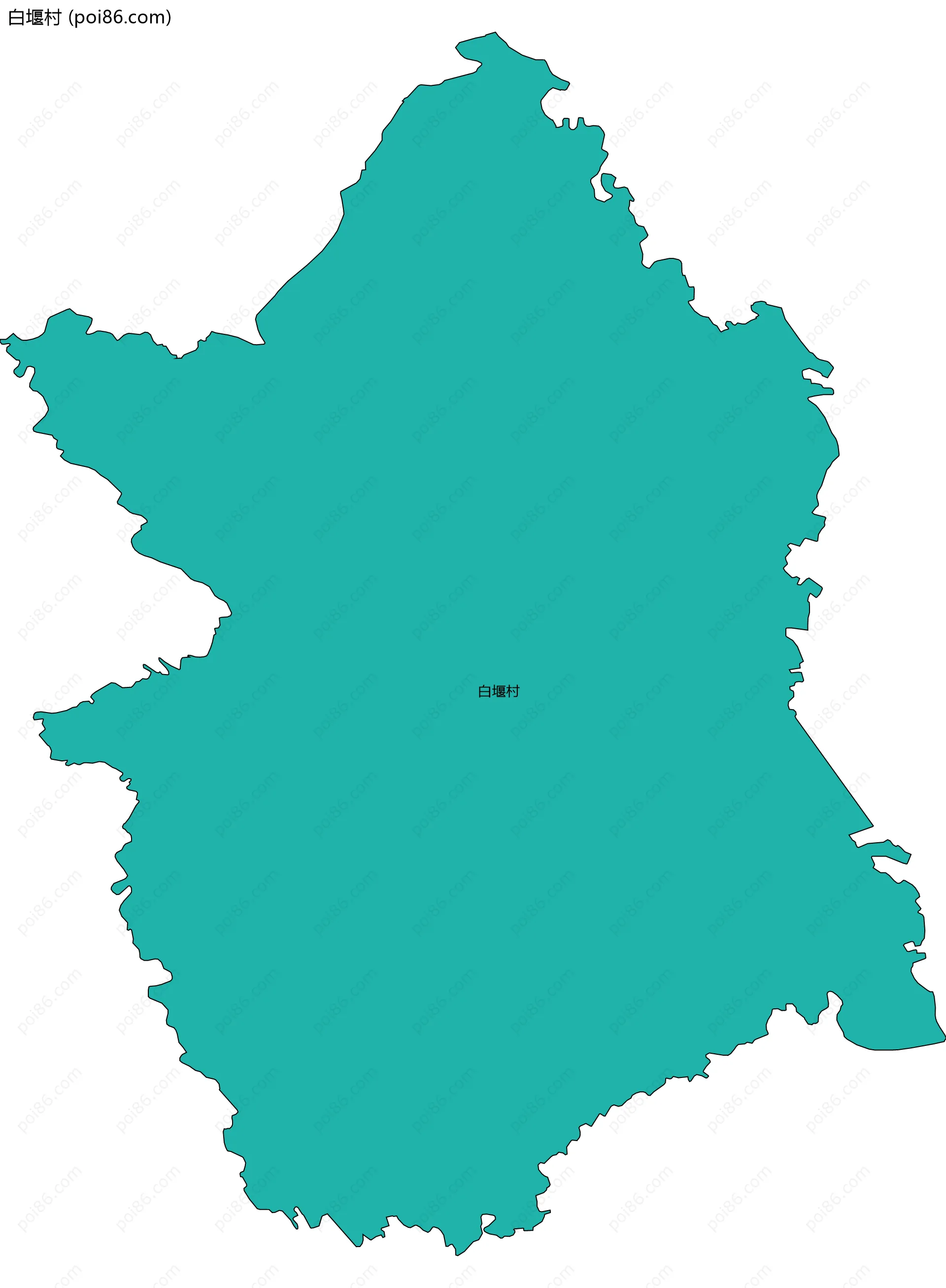 白堰村边界地图