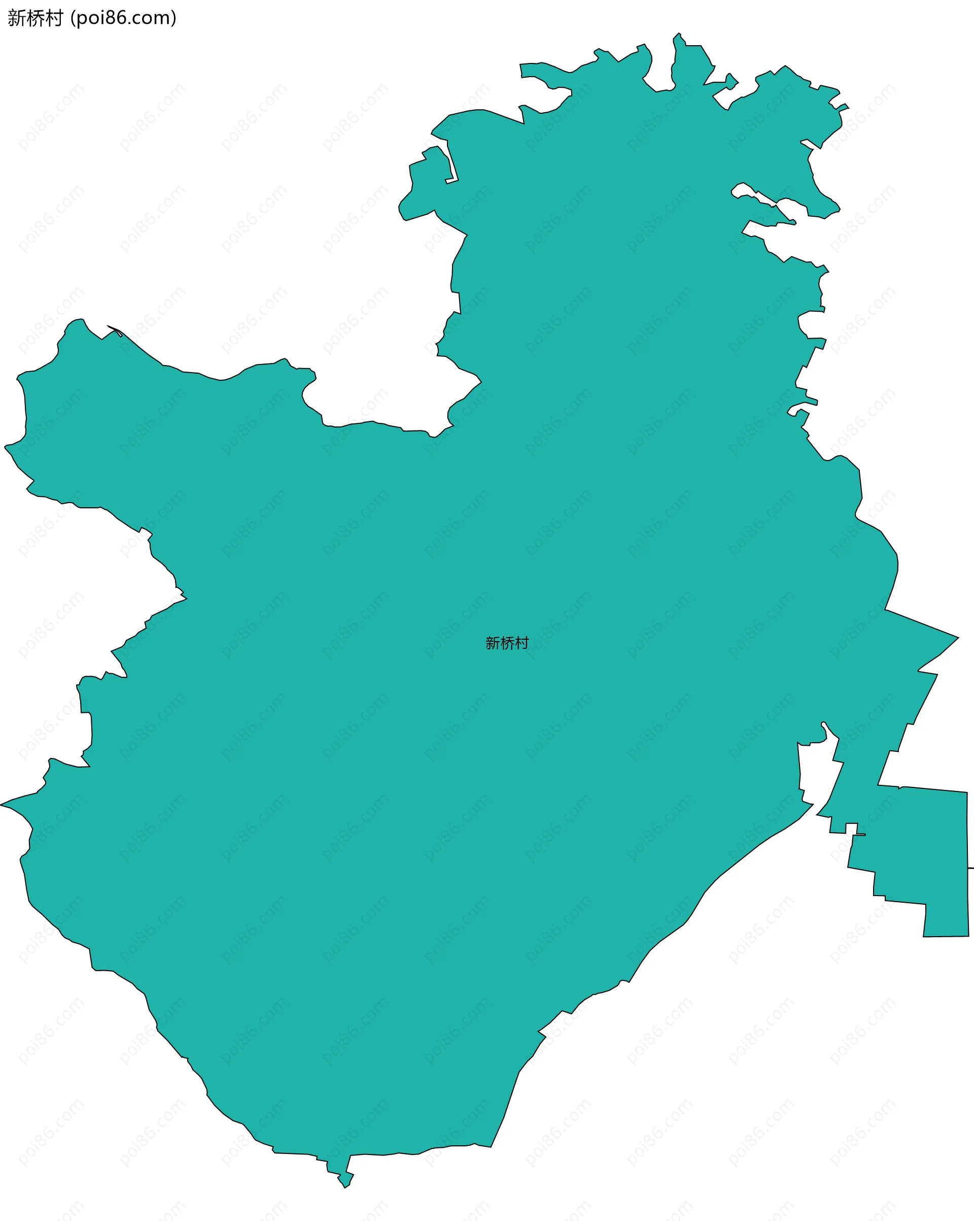 新桥村边界地图