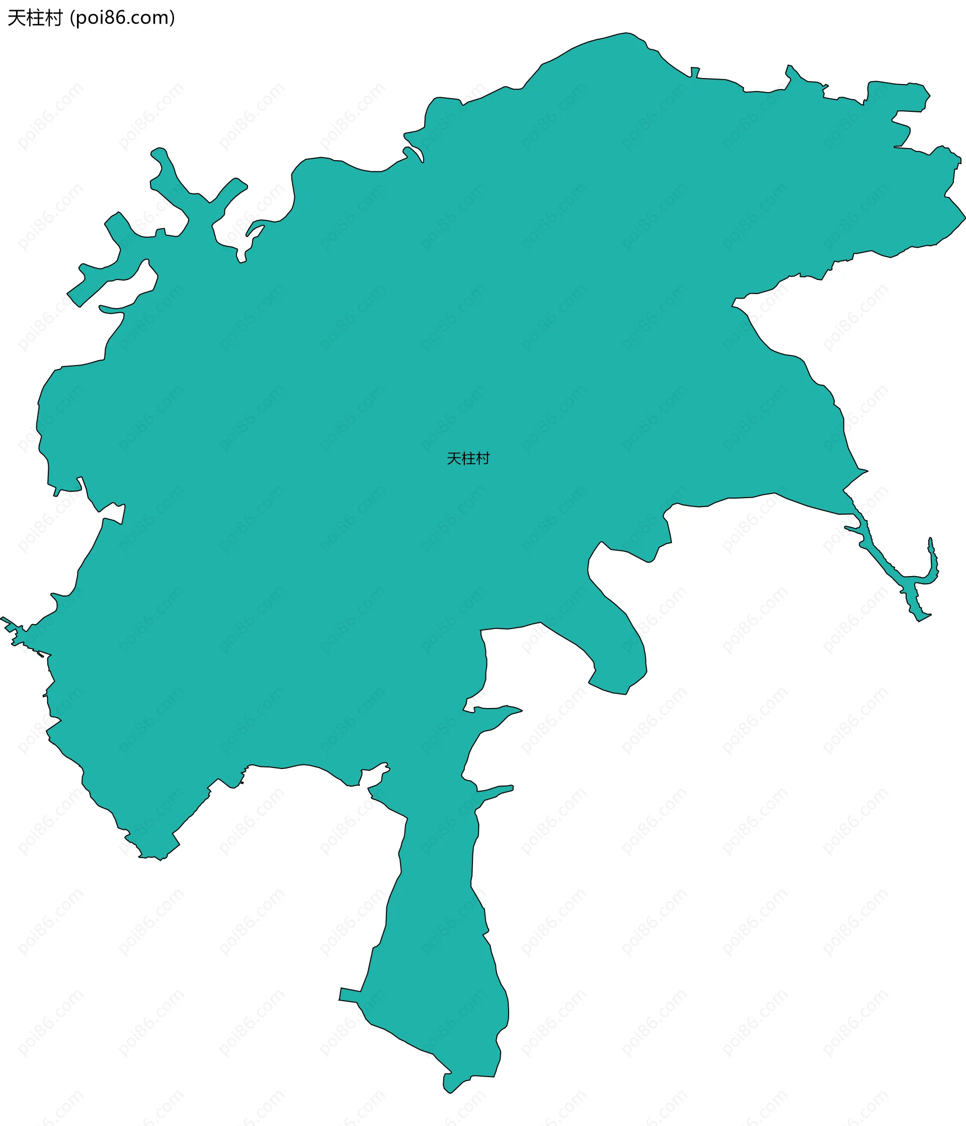 天柱村边界地图