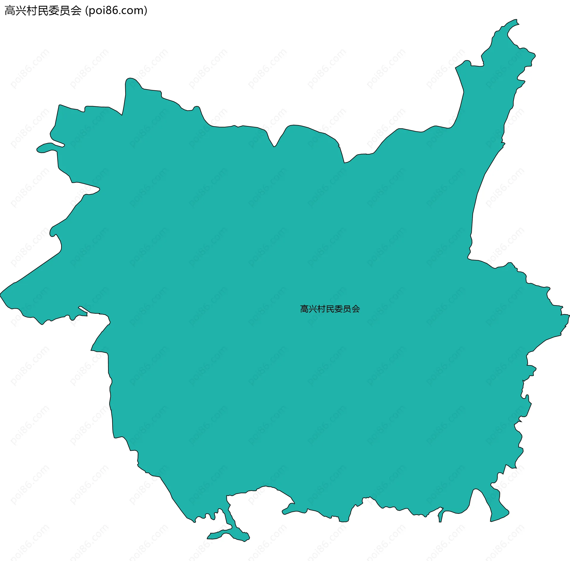 高兴村民委员会边界地图