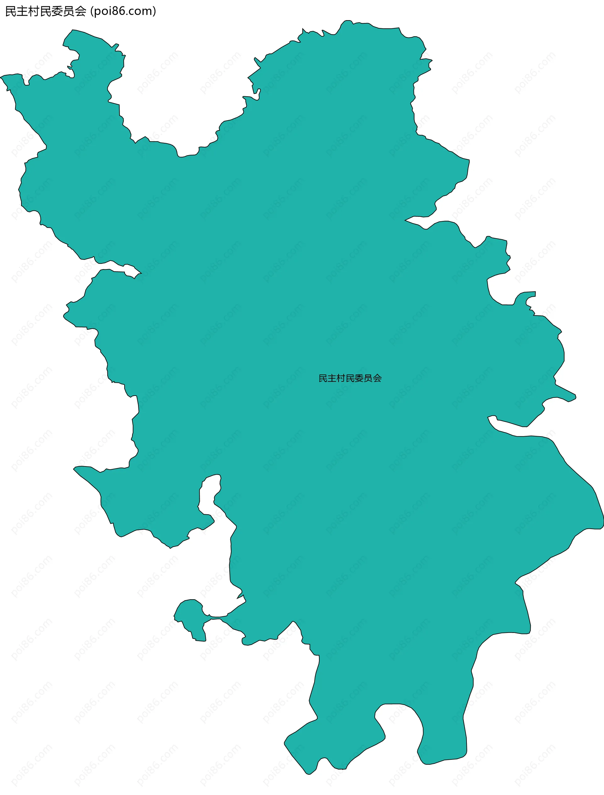 民主村民委员会边界地图