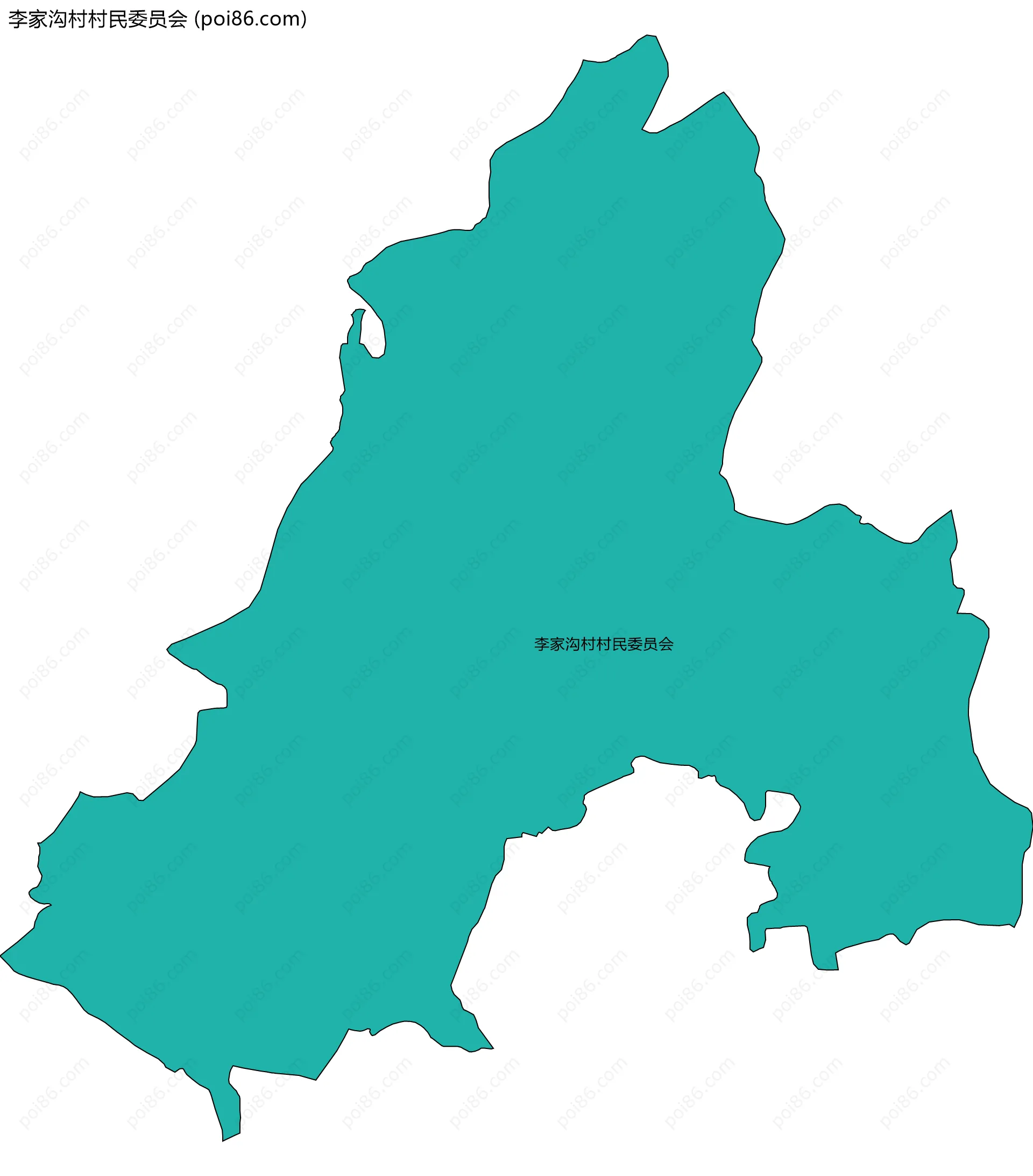 李家沟村村民委员会边界地图