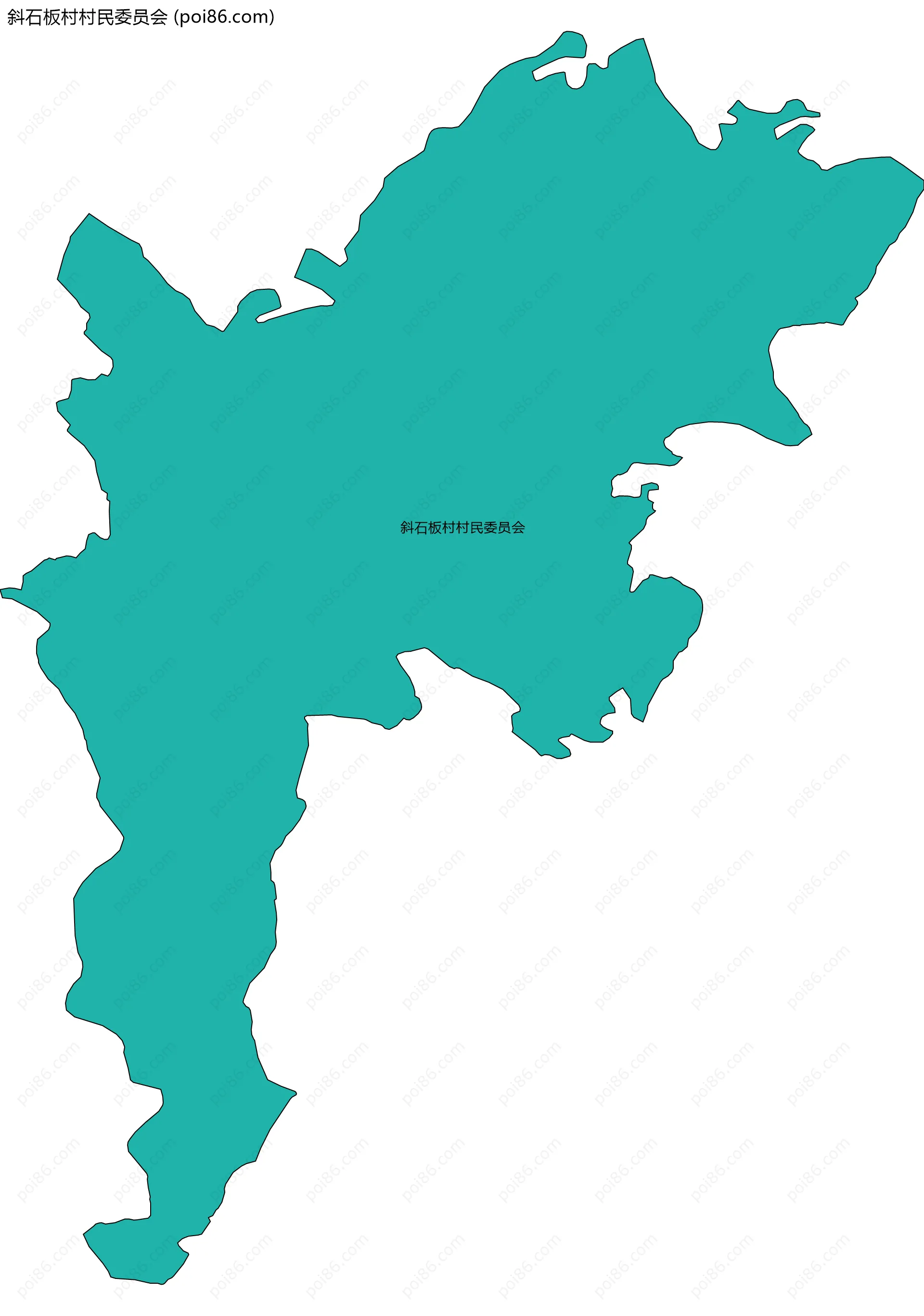 斜石板村村民委员会边界地图