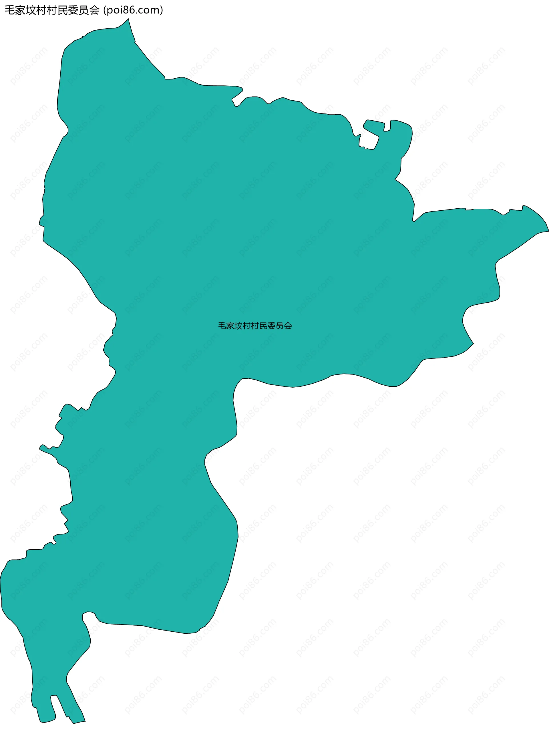 毛家坟村村民委员会边界地图