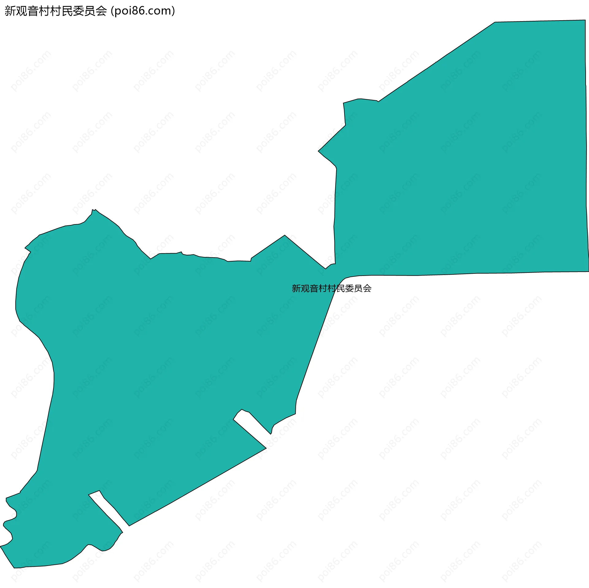 新观音村村民委员会边界地图