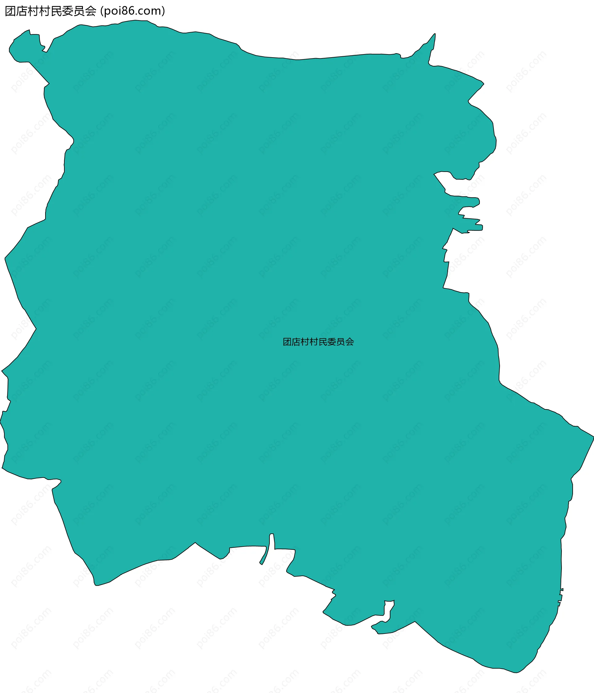 团店村村民委员会边界地图