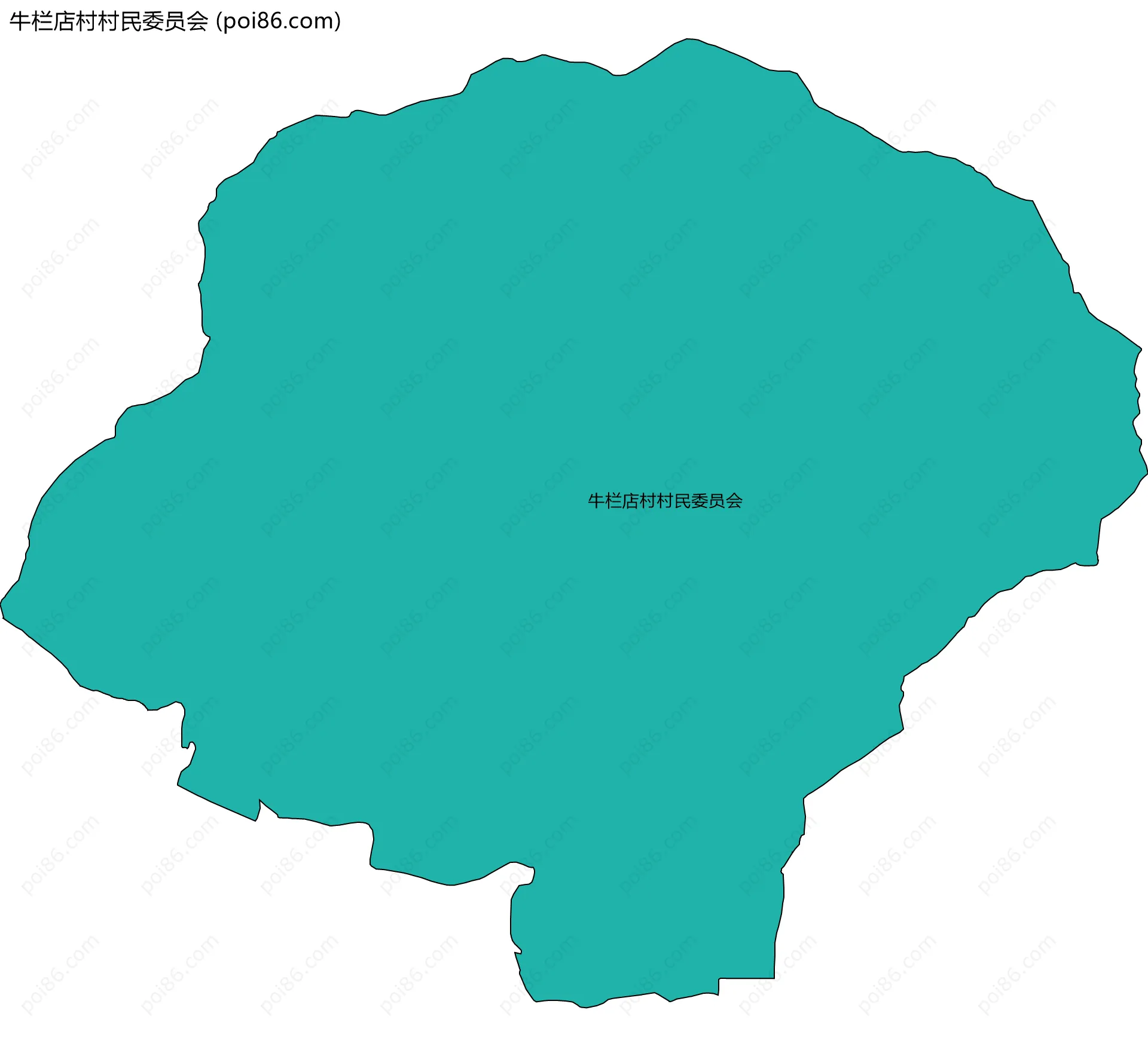 牛栏店村村民委员会边界地图