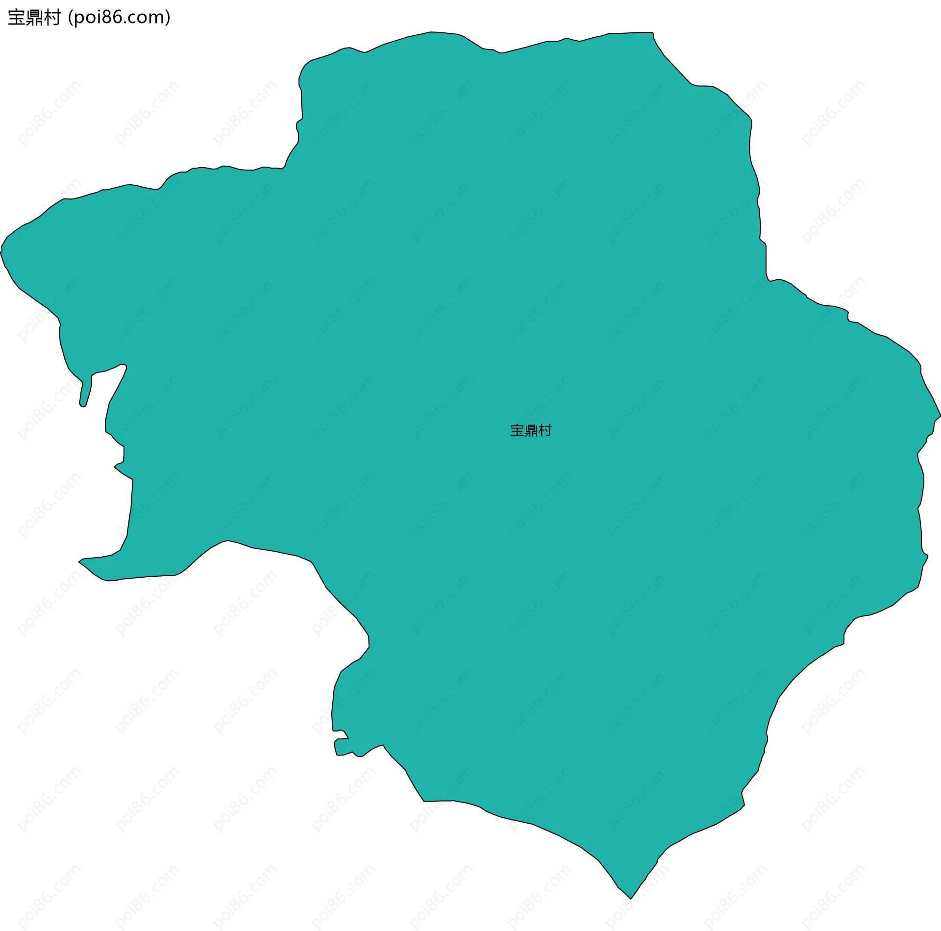 宝鼎村边界地图