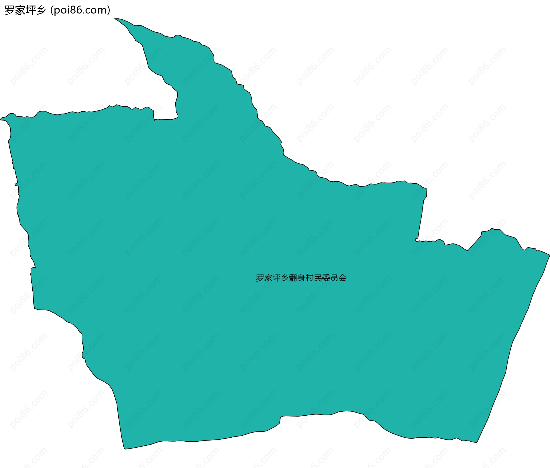 罗家坪乡边界地图(五级行政区划)