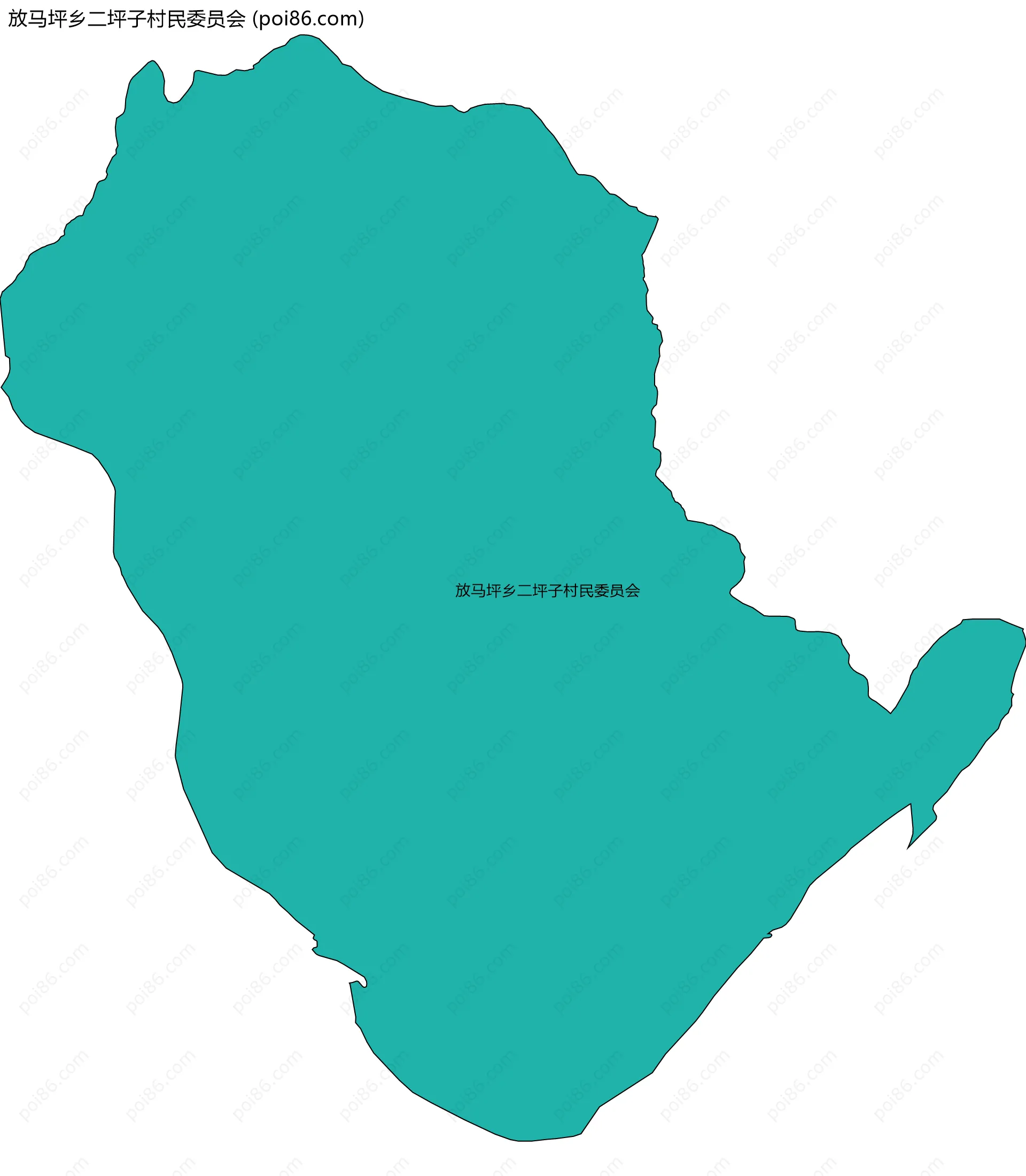 放马坪乡二坪子村民委员会边界地图
