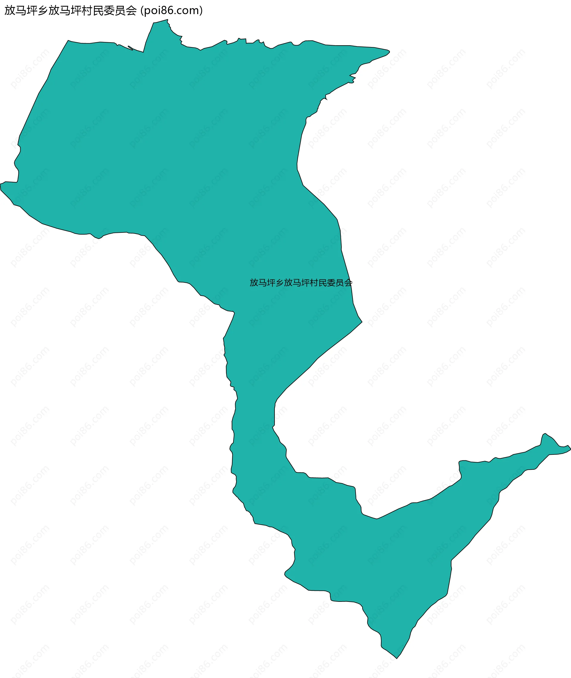 放马坪乡放马坪村民委员会边界地图