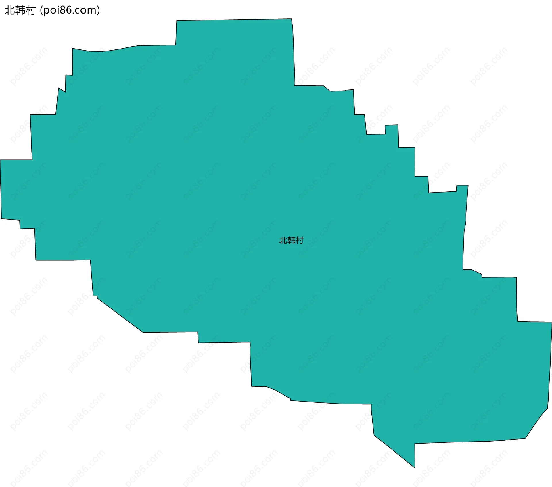 北韩村边界地图
