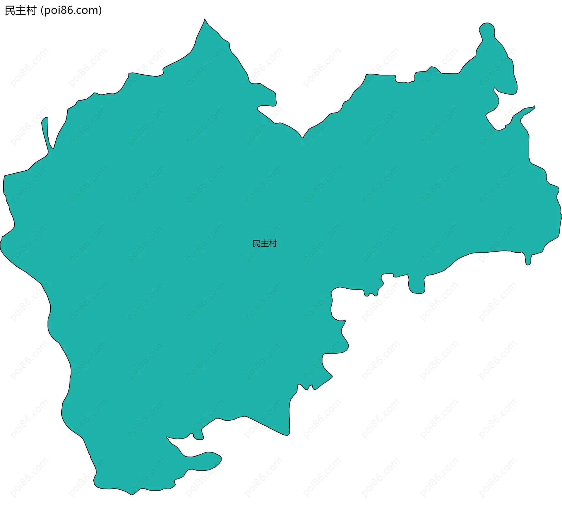 民主村边界地图