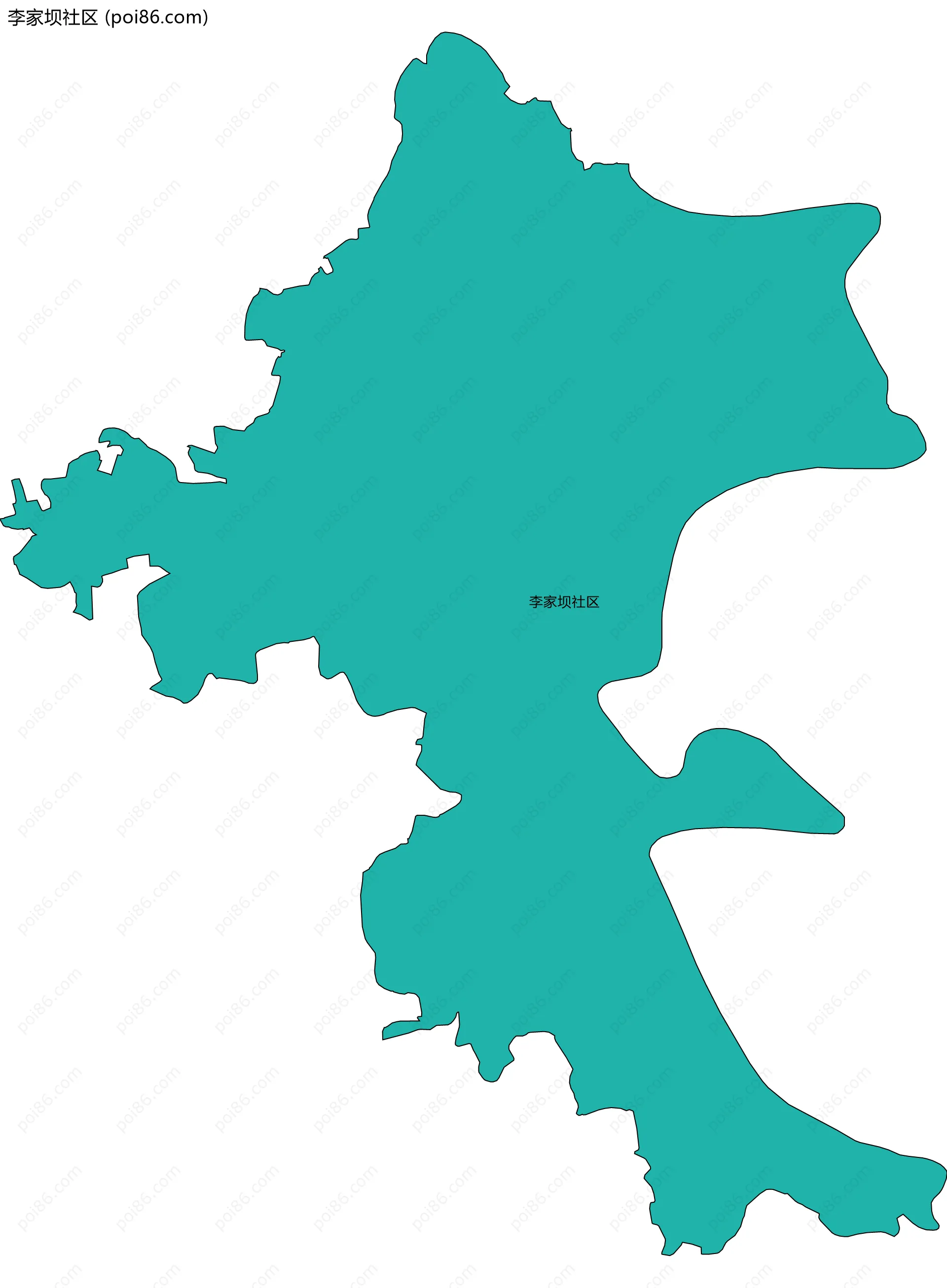 李家坝社区边界地图