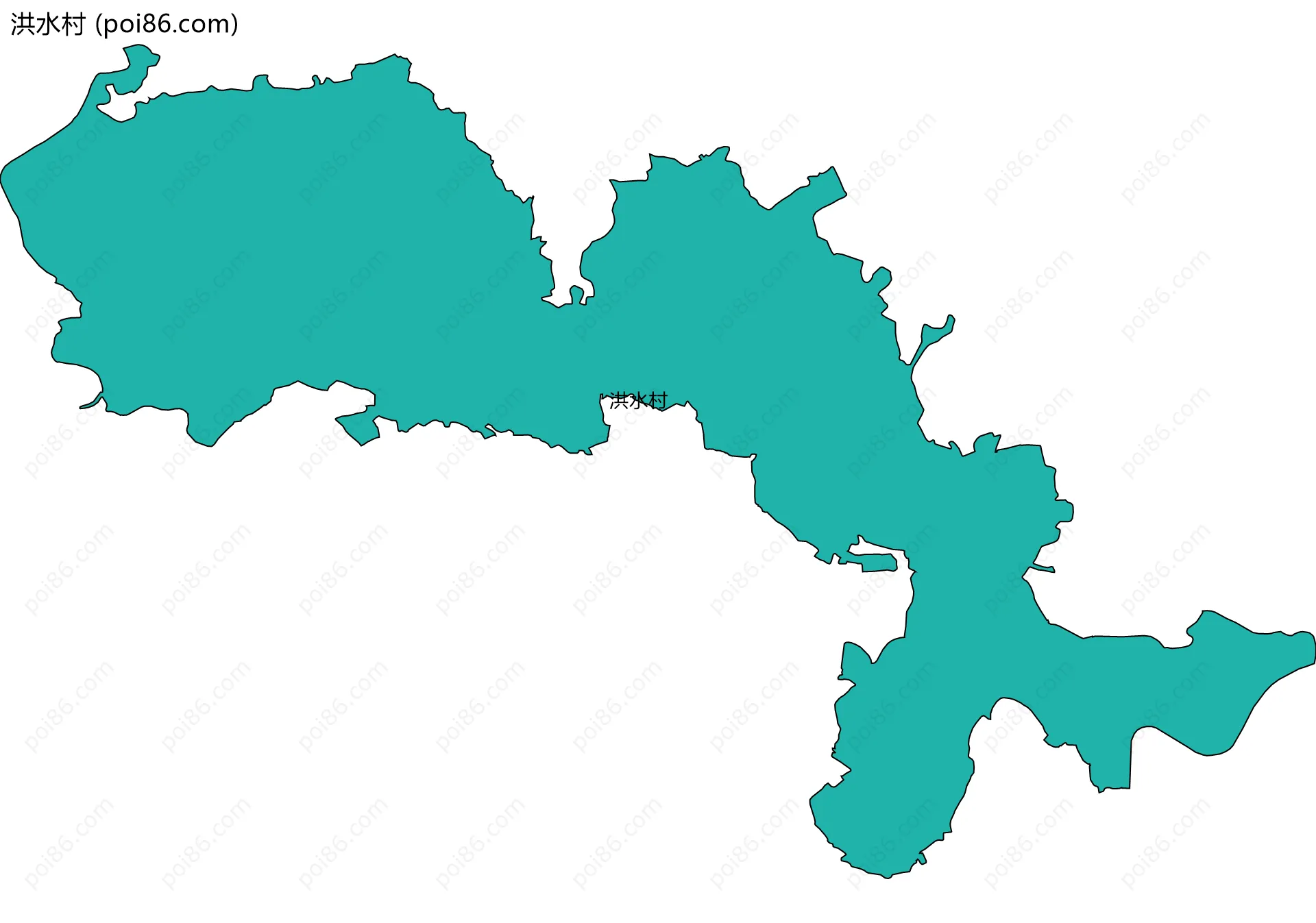 洪水村边界地图