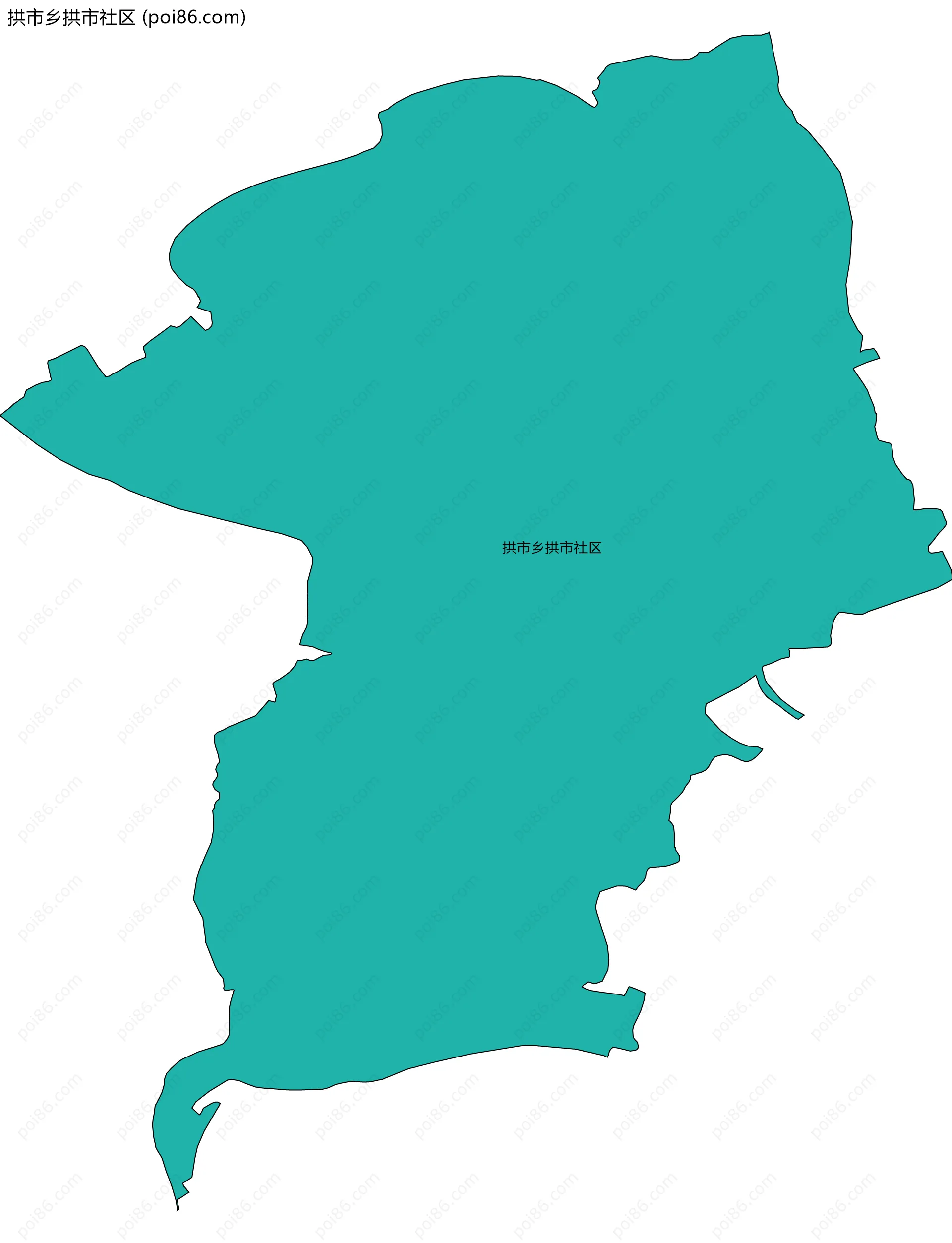 拱市乡拱市社区边界地图