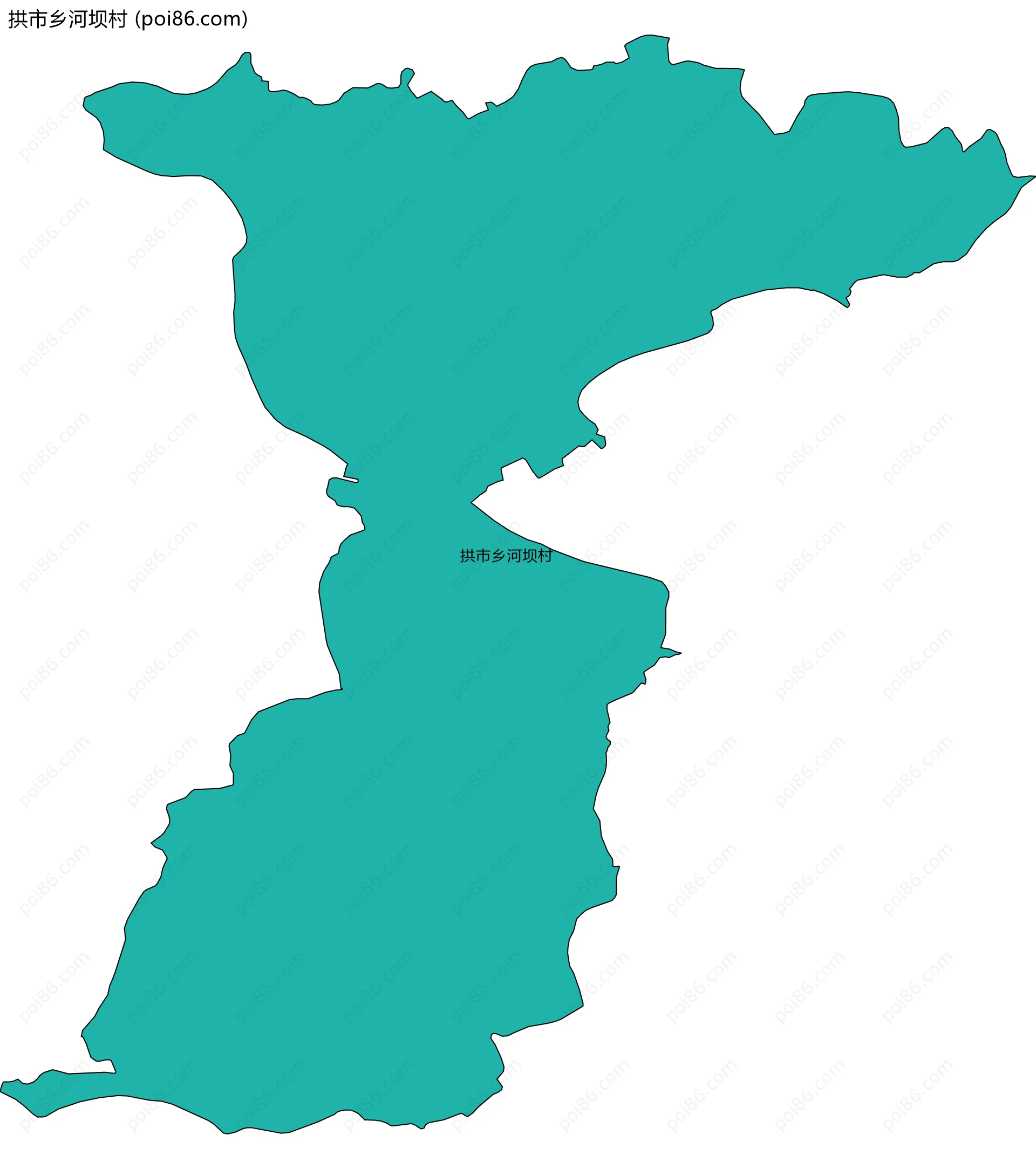 拱市乡河坝村边界地图